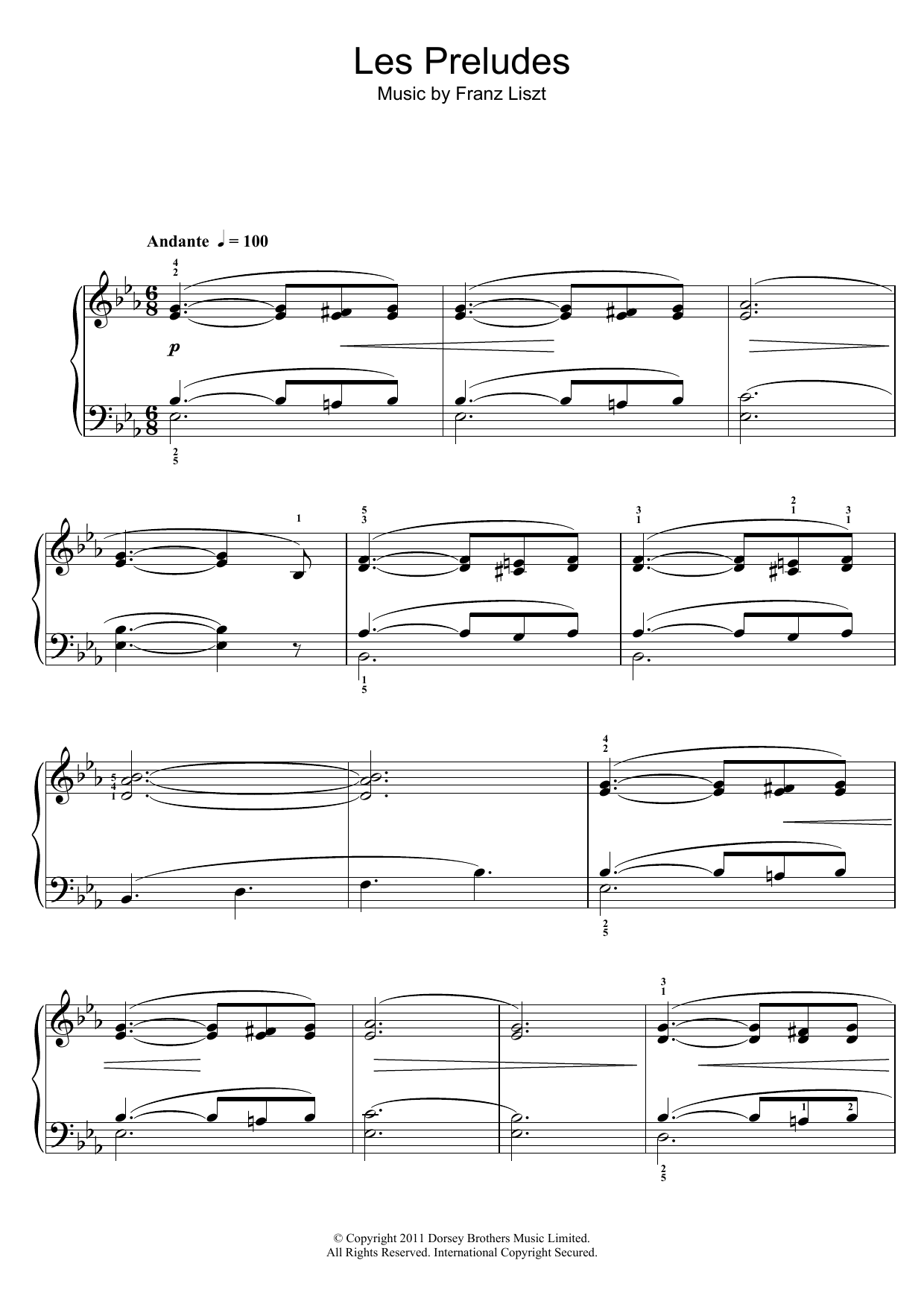 Download Franz Liszt Les Preludes Sheet Music and learn how to play Piano PDF digital score in minutes