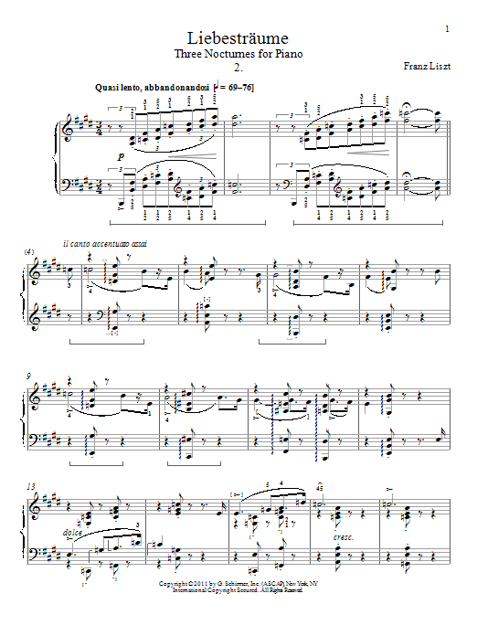 Download Franz Liszt Libestraum No. 2 Sheet Music and learn how to play Piano PDF digital score in minutes
