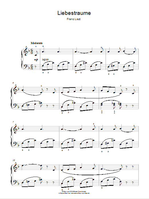 Download Franz Liszt Liebestraume: Notturno No.3 In A Flat: O Lieb, So Lang Du Lieben… Sheet Music and learn how to play Easy Piano PDF digital score in minutes