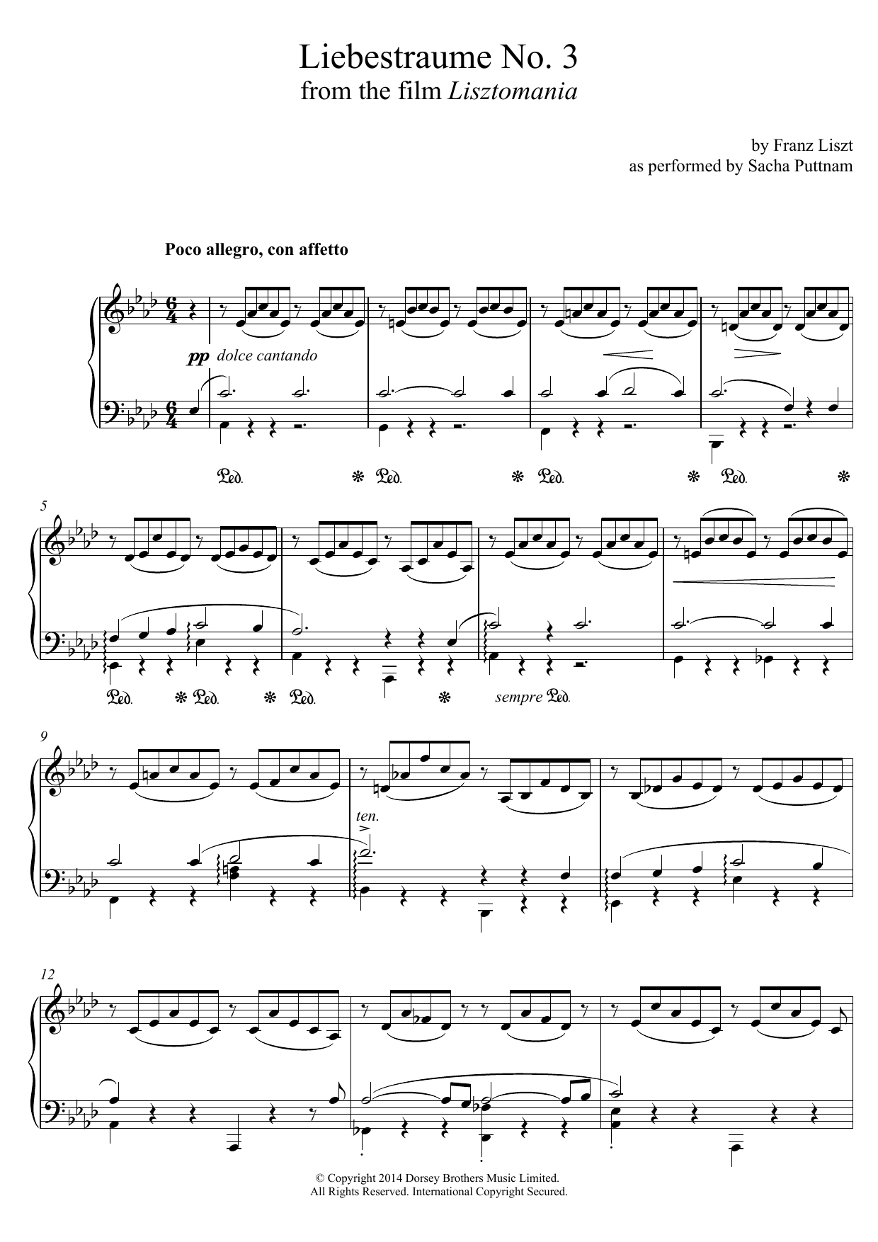 Download Franz Liszt Liebestraume: Notturno No.3 In A Flat: O Lieb, So Lang Du Lieben… (as performe Sheet Music and learn how to play Piano PDF digital score in minutes