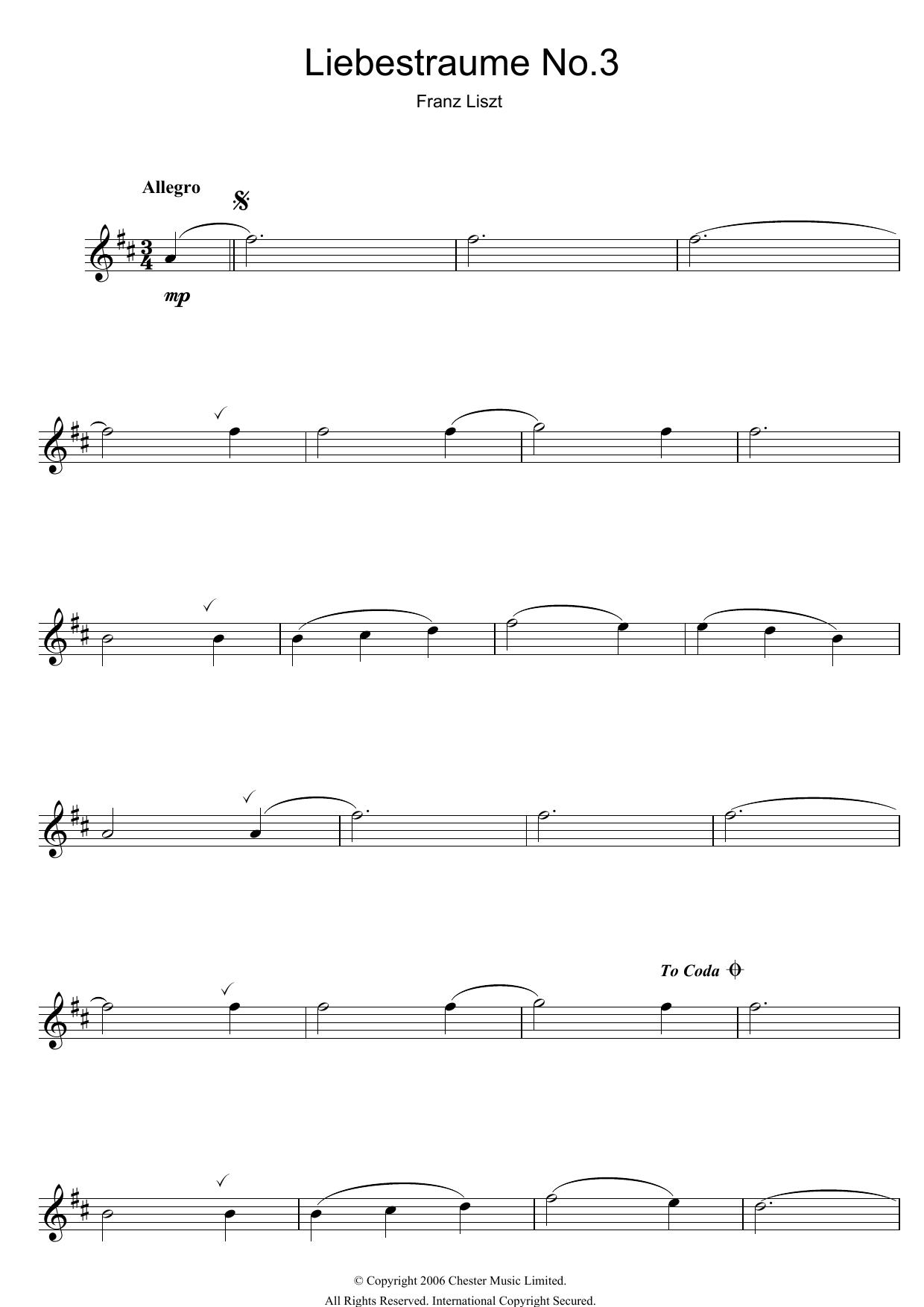 Download Franz Liszt Liebestraume: Notturno No.3 In A Flat: O Lieb, So Lang Du Lieben… Sheet Music and learn how to play Clarinet PDF digital score in minutes