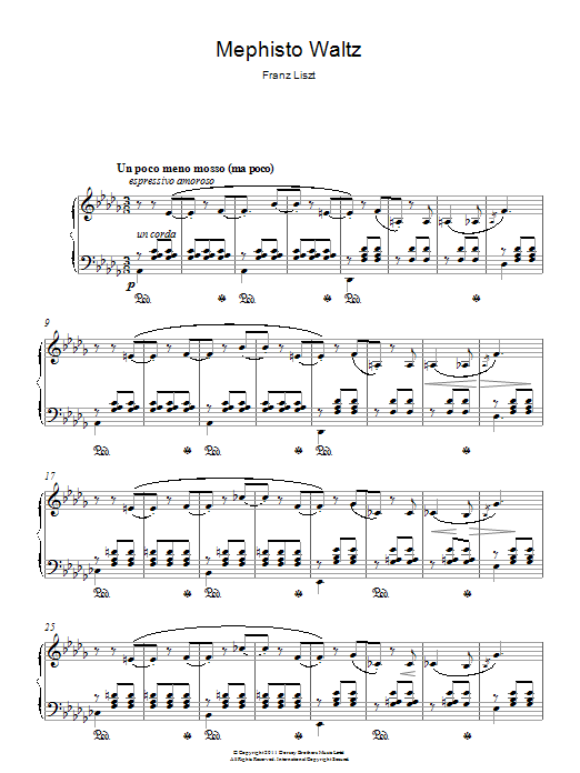 Download Franz Liszt Mephisto Waltz Sheet Music and learn how to play Piano PDF digital score in minutes