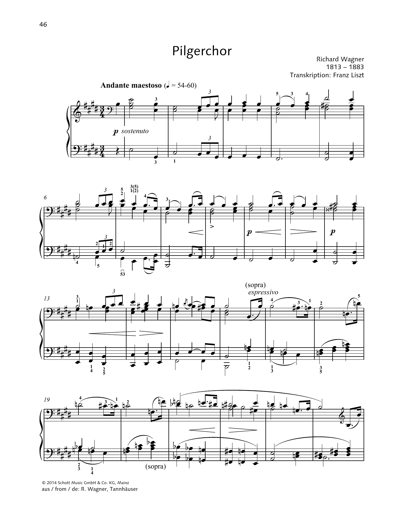 Download Franz Liszt Pilgerchor Sheet Music and learn how to play Piano Solo PDF digital score in minutes