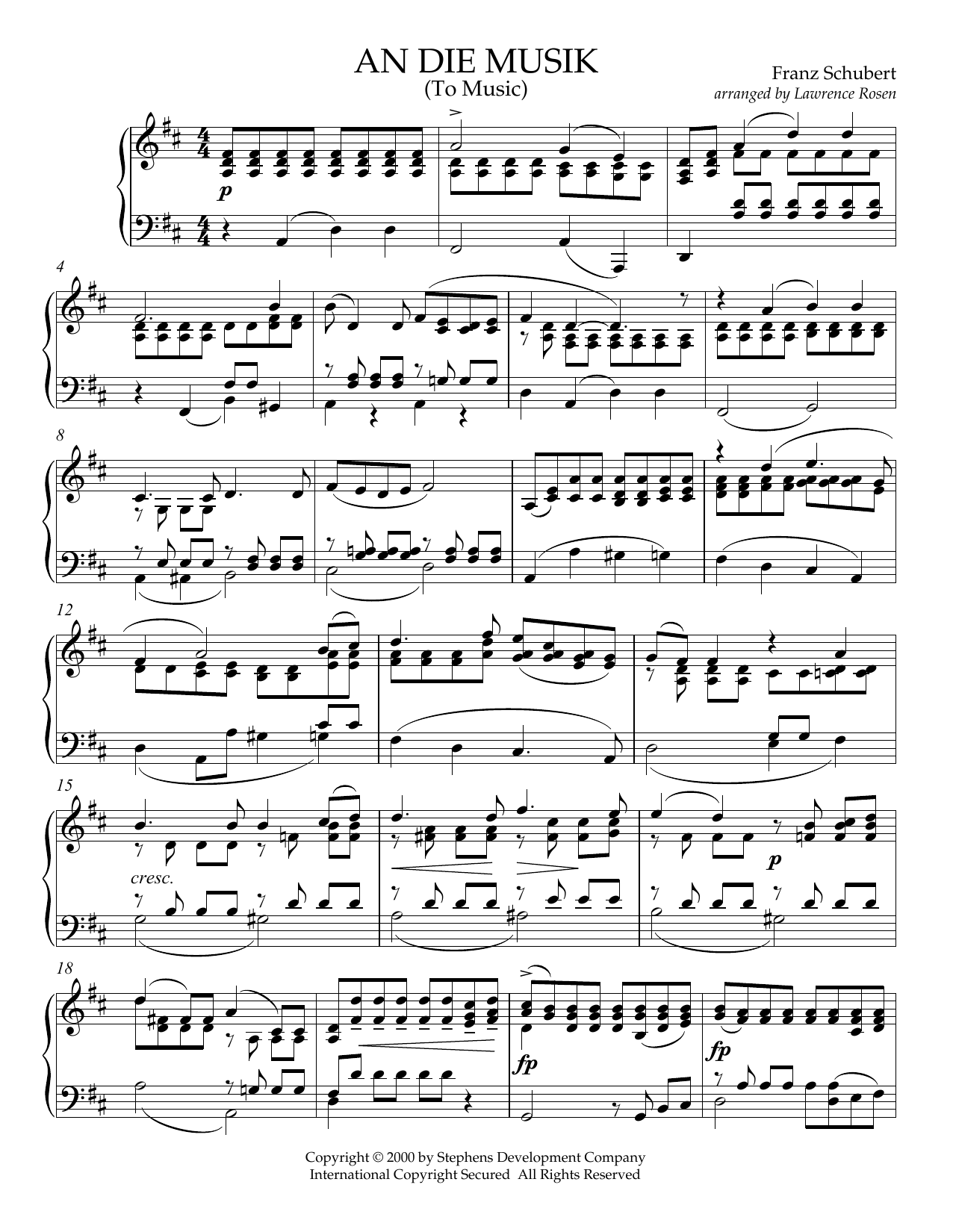 Download Franz Schubert An Die Musik (To Music) Sheet Music and learn how to play Piano PDF digital score in minutes