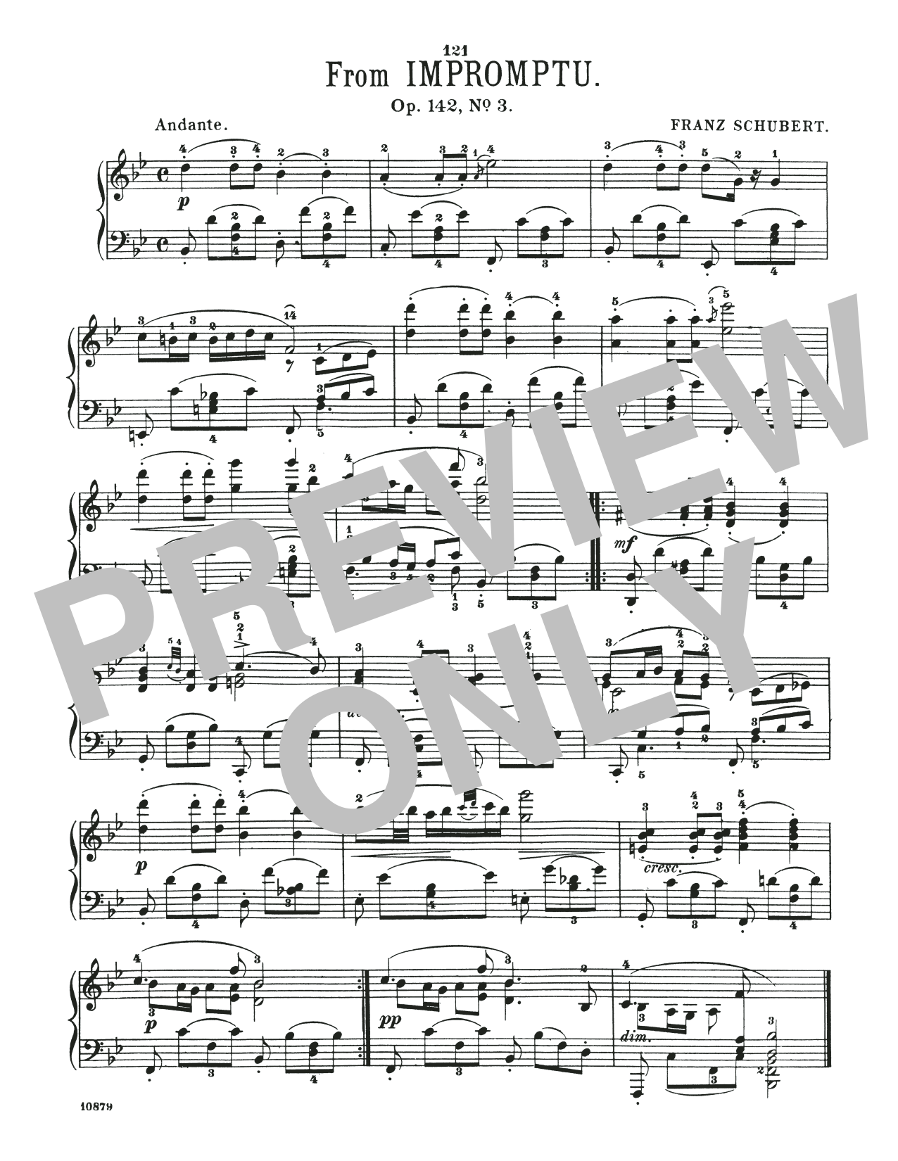 Download Franz Schubert Andante, Op. 142, No. 3 Sheet Music and learn how to play Piano Solo PDF digital score in minutes