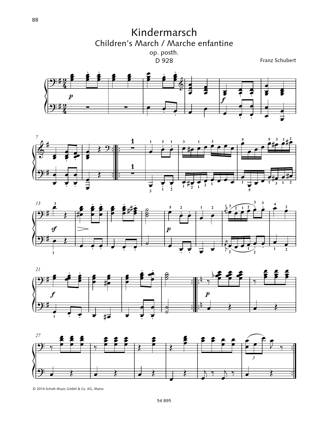 Download Franz Schubert Children's March Sheet Music and learn how to play Piano Duet PDF digital score in minutes