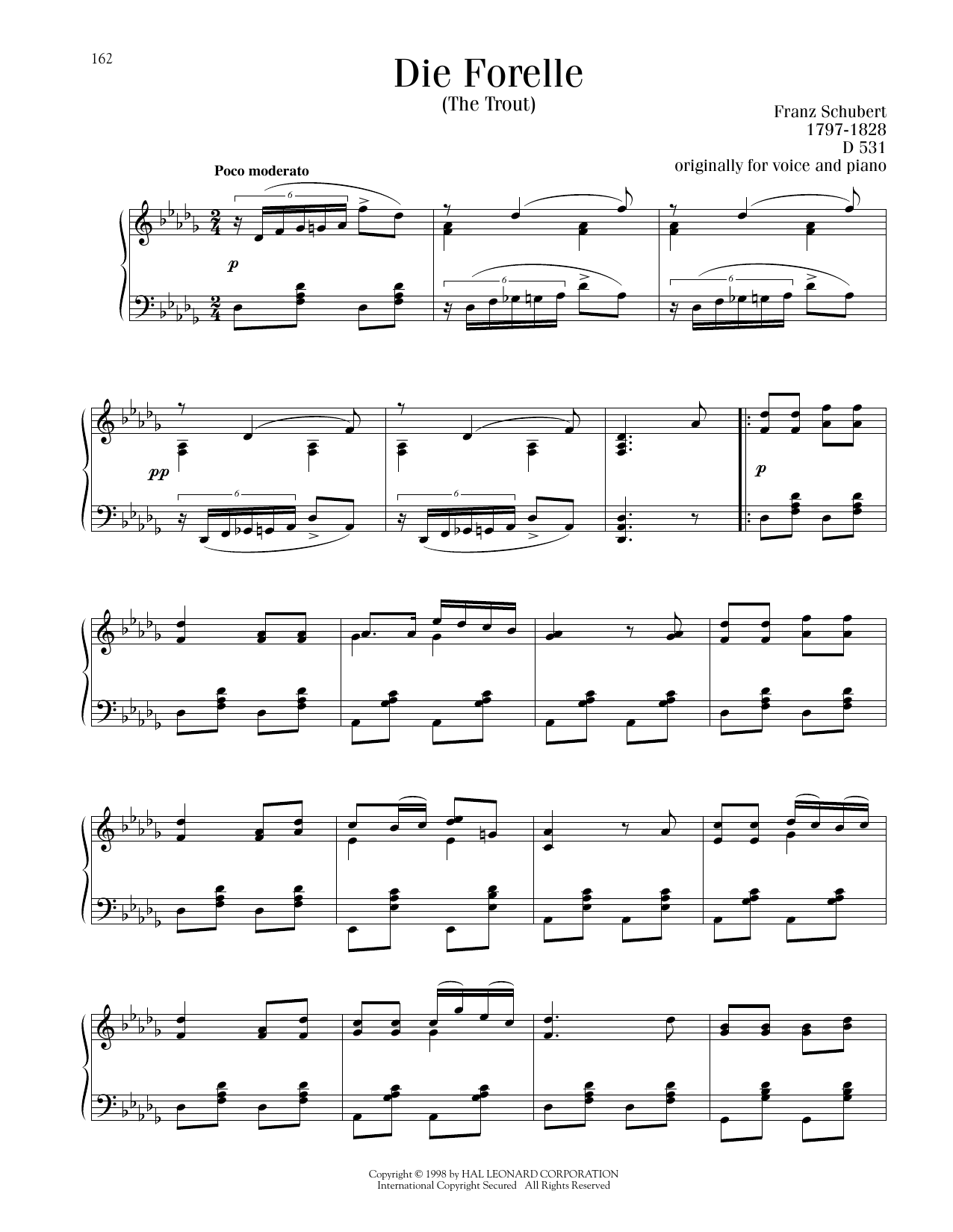 Download Franz Schubert Die Forelle Sheet Music and learn how to play Piano Solo PDF digital score in minutes