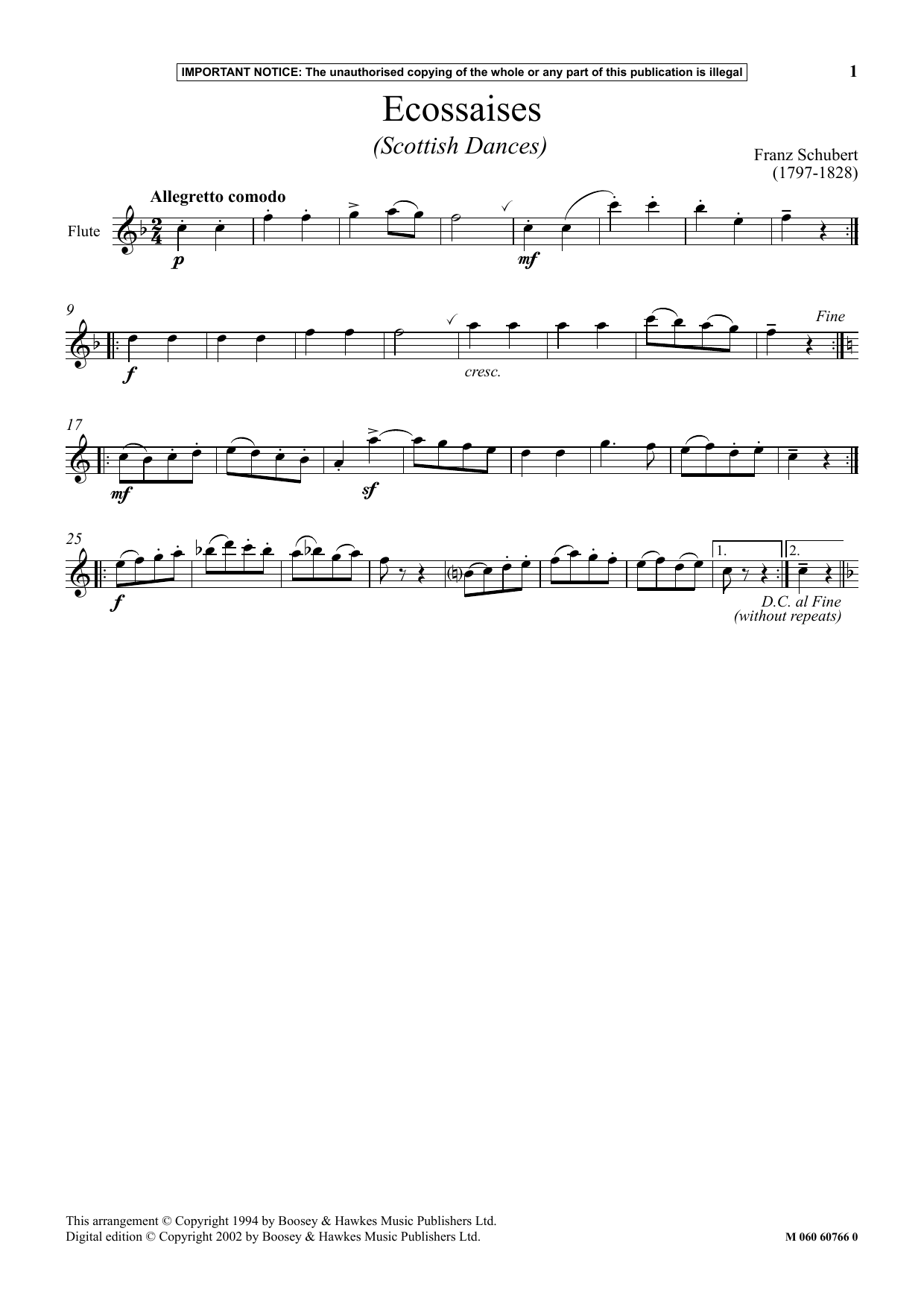 Download Franz Schubert Ecossaises (Scottish Dances) Sheet Music and learn how to play Instrumental Solo PDF digital score in minutes