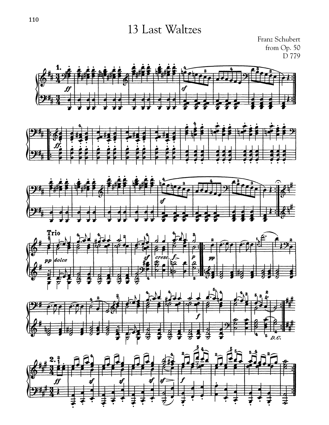 Download Franz Schubert Last Waltzes Sheet Music and learn how to play Piano PDF digital score in minutes