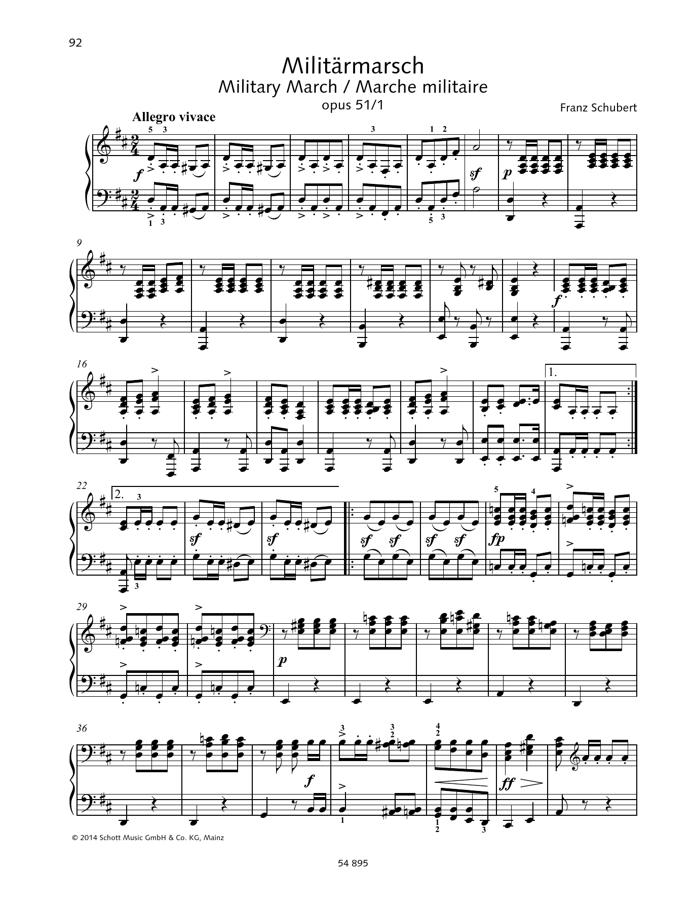 Download Franz Schubert Military March Sheet Music and learn how to play Piano Duet PDF digital score in minutes