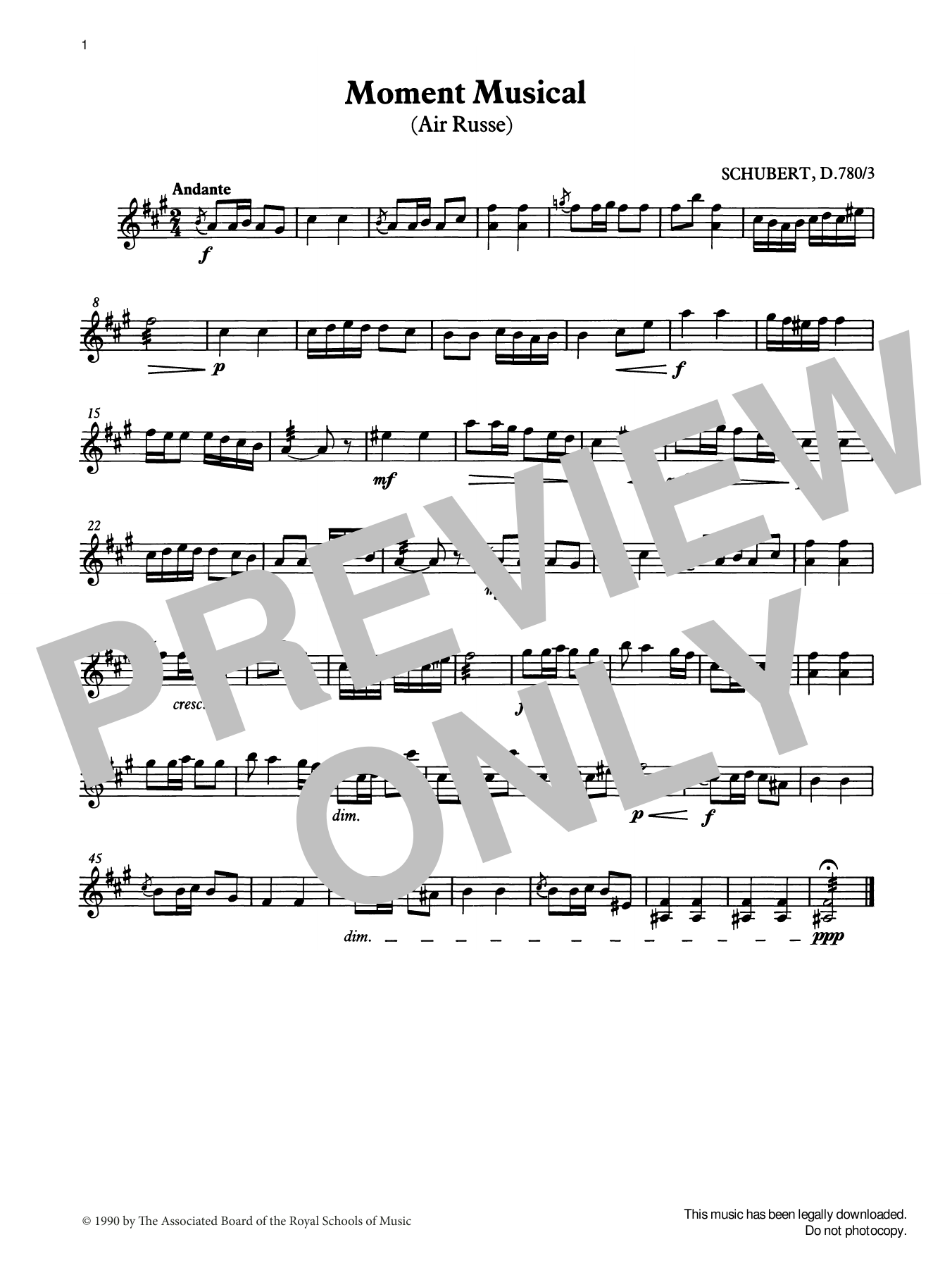 Download Franz Schubert Moment Musical from Graded Music for Tuned Percussion, Book III Sheet Music and learn how to play Percussion Solo PDF digital score in minutes