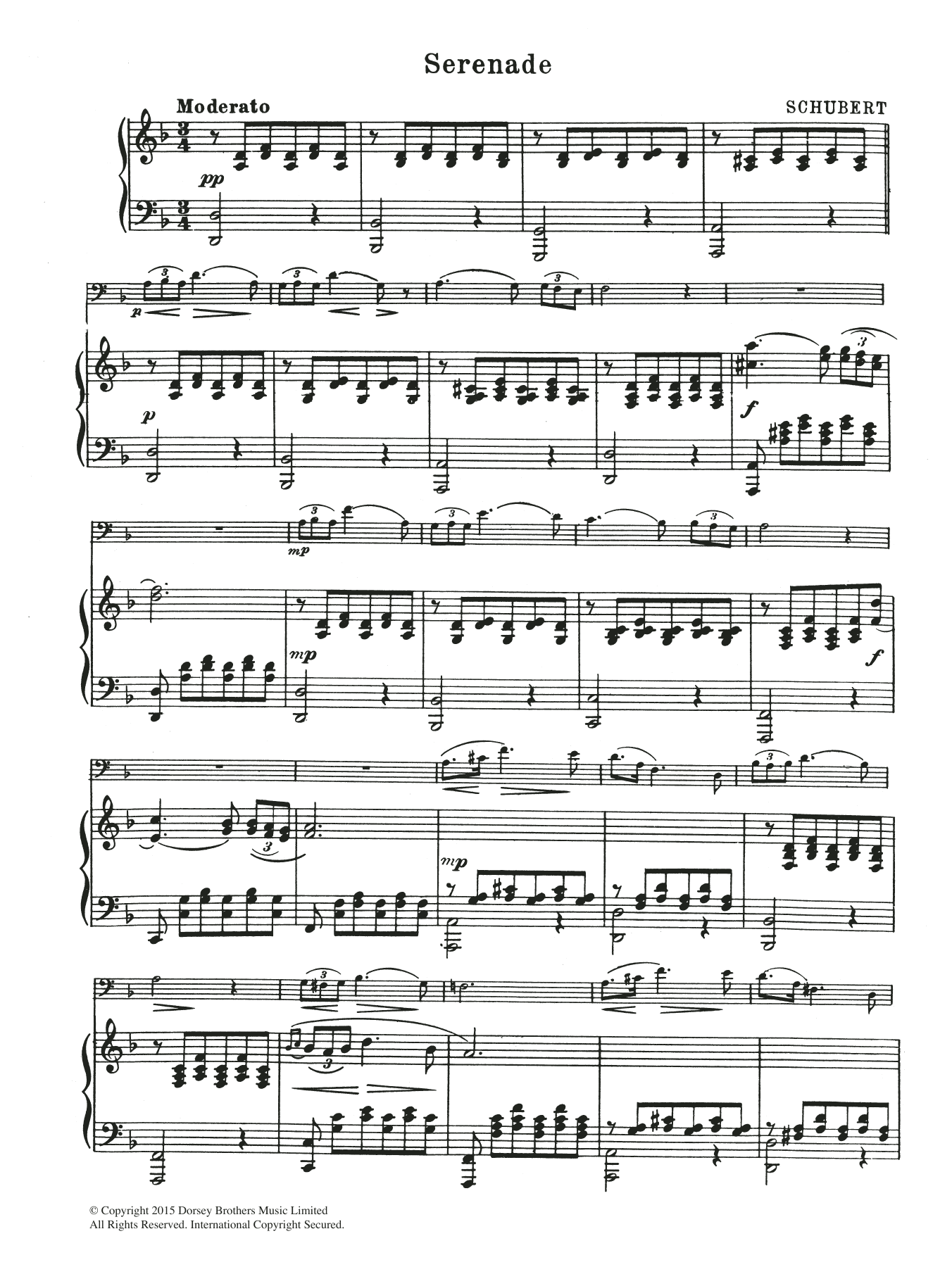 Download Franz Schubert Serenade Sheet Music and learn how to play String Solo PDF digital score in minutes