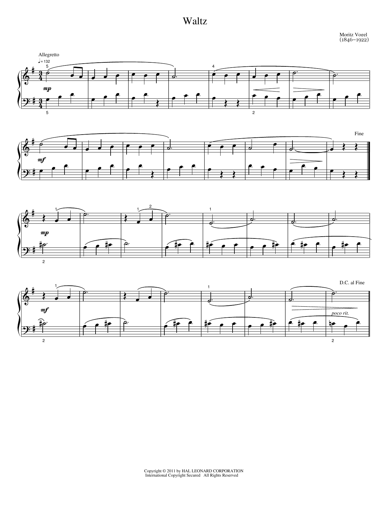 Download Franz Schubert Waltz Sheet Music and learn how to play Easy Piano PDF digital score in minutes