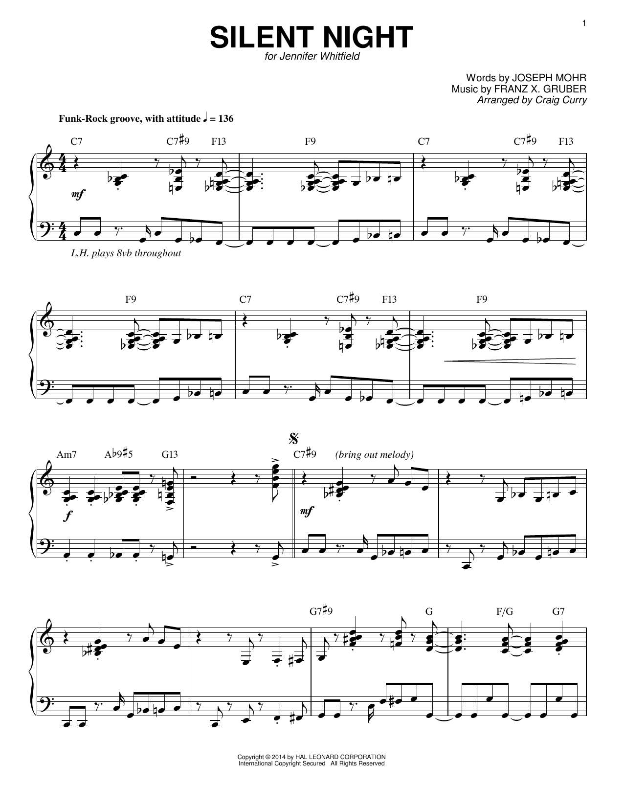 Download Craig Curry Silent Night Sheet Music and learn how to play Piano PDF digital score in minutes