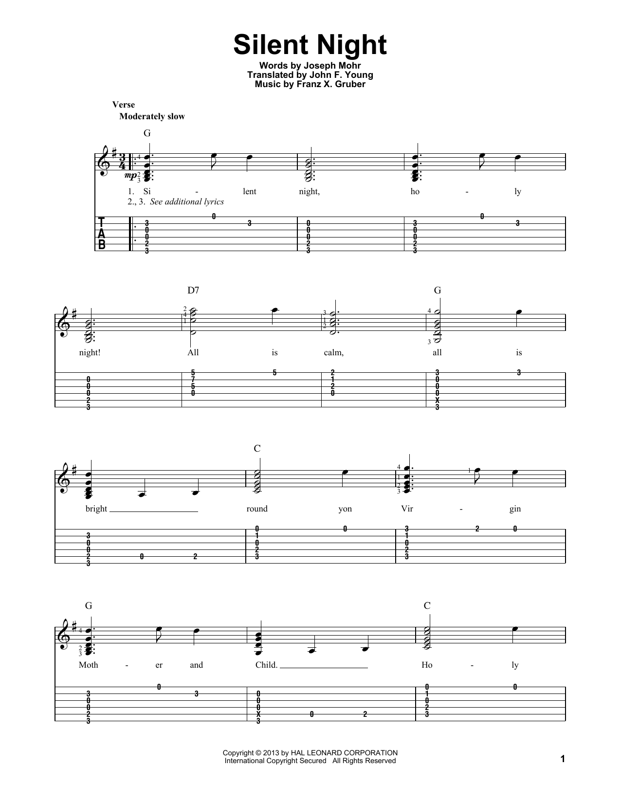 Download Franz X. Gruber Silent Night Sheet Music and learn how to play Ukulele with strumming patterns PDF digital score in minutes
