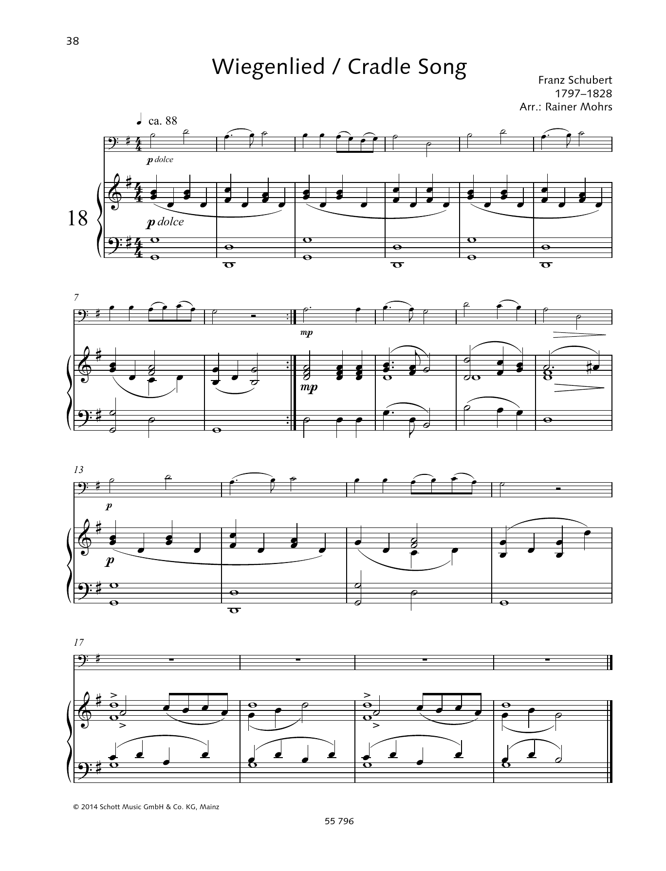 Franz Schubert "Cradle Song" Sheet Music & Chords Download 2Page