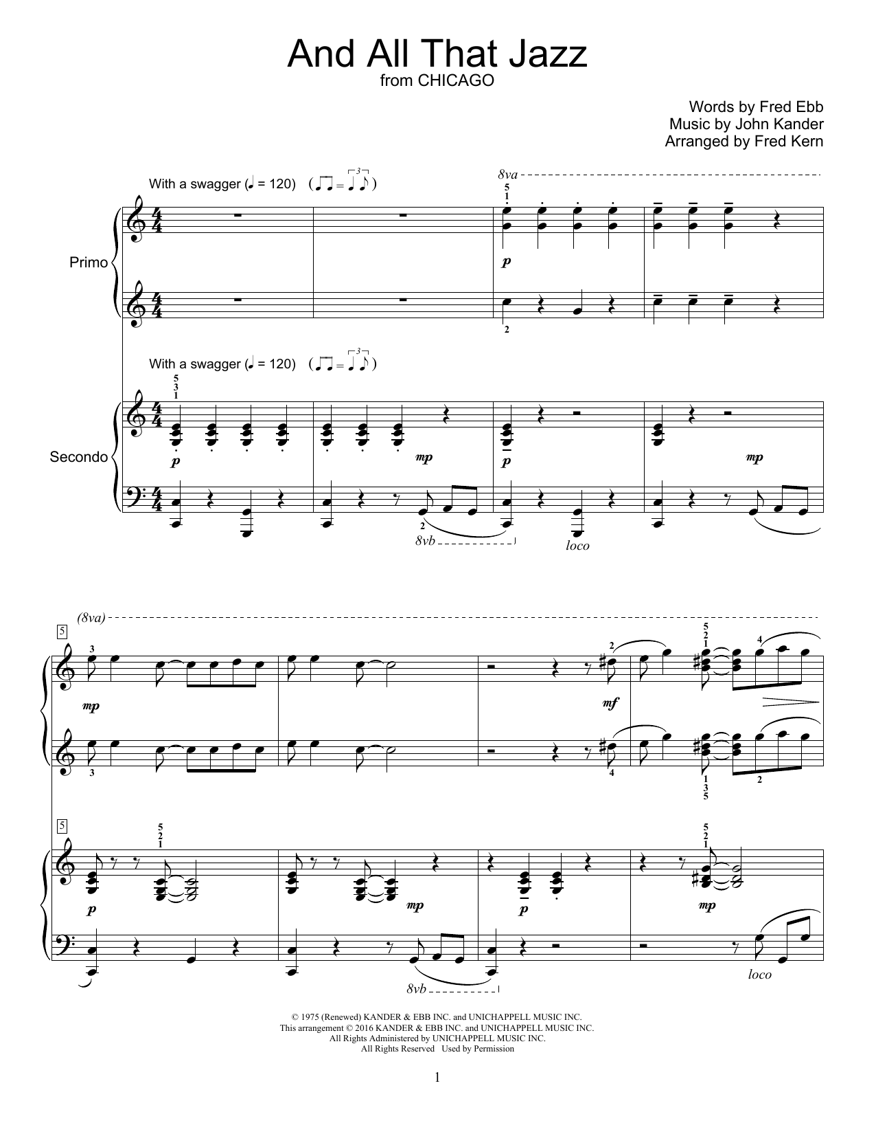 Download Fred Kern And All That Jazz Sheet Music and learn how to play Piano Duet PDF digital score in minutes