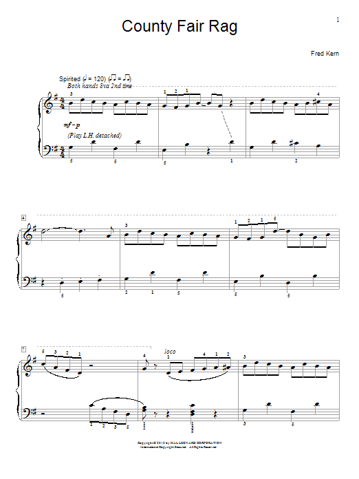 Download Fred Kern County Fair Rag Sheet Music and learn how to play Easy Piano PDF digital score in minutes