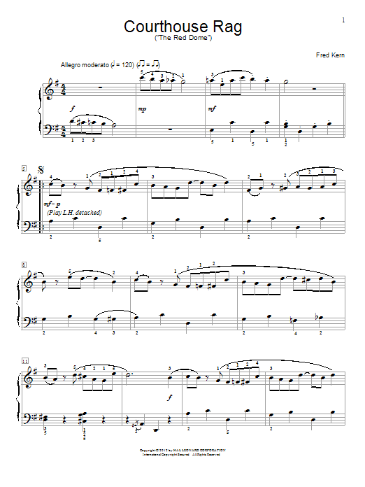 Download Fred Kern Courthouse Rag Sheet Music and learn how to play Easy Piano PDF digital score in minutes
