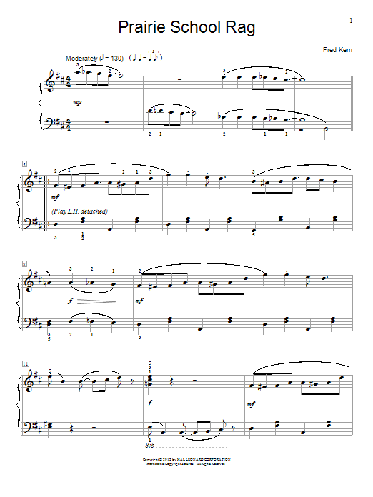 Download Fred Kern Prairie School Rag Sheet Music and learn how to play Educational Piano PDF digital score in minutes