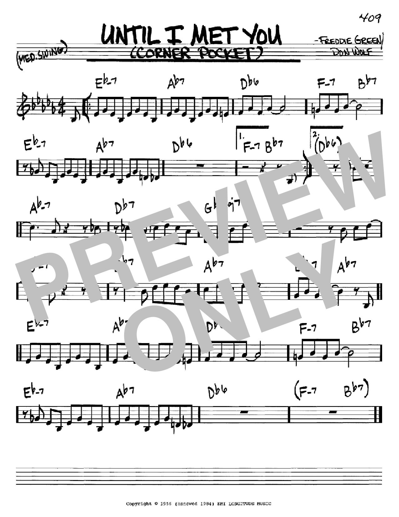 Download Freddie Green Until I Met You Sheet Music and learn how to play Real Book - Melody & Chords - C Instruments PDF digital score in minutes