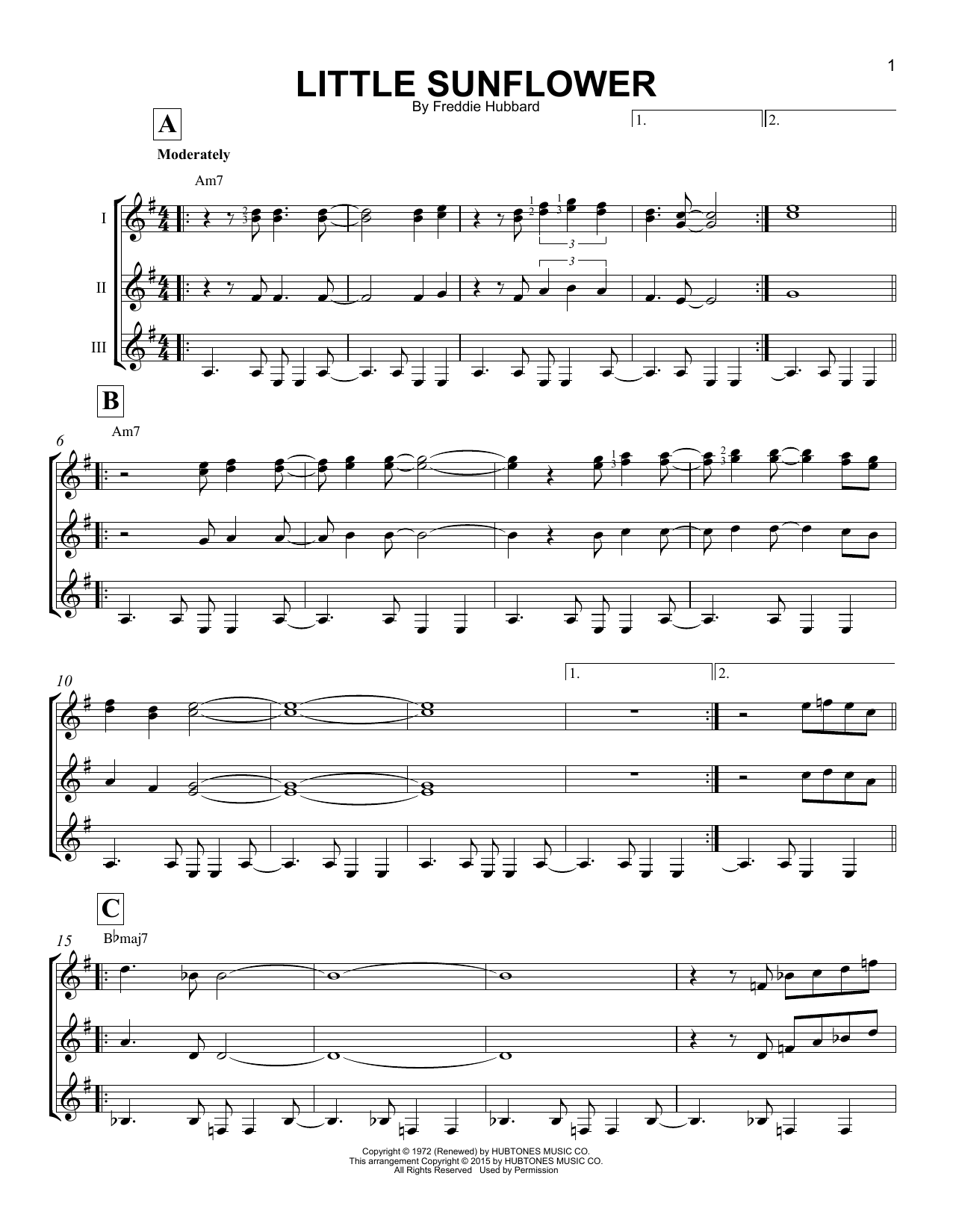 Download Freddie Hubbard Little Sunflower Sheet Music and learn how to play Very Easy Piano PDF digital score in minutes