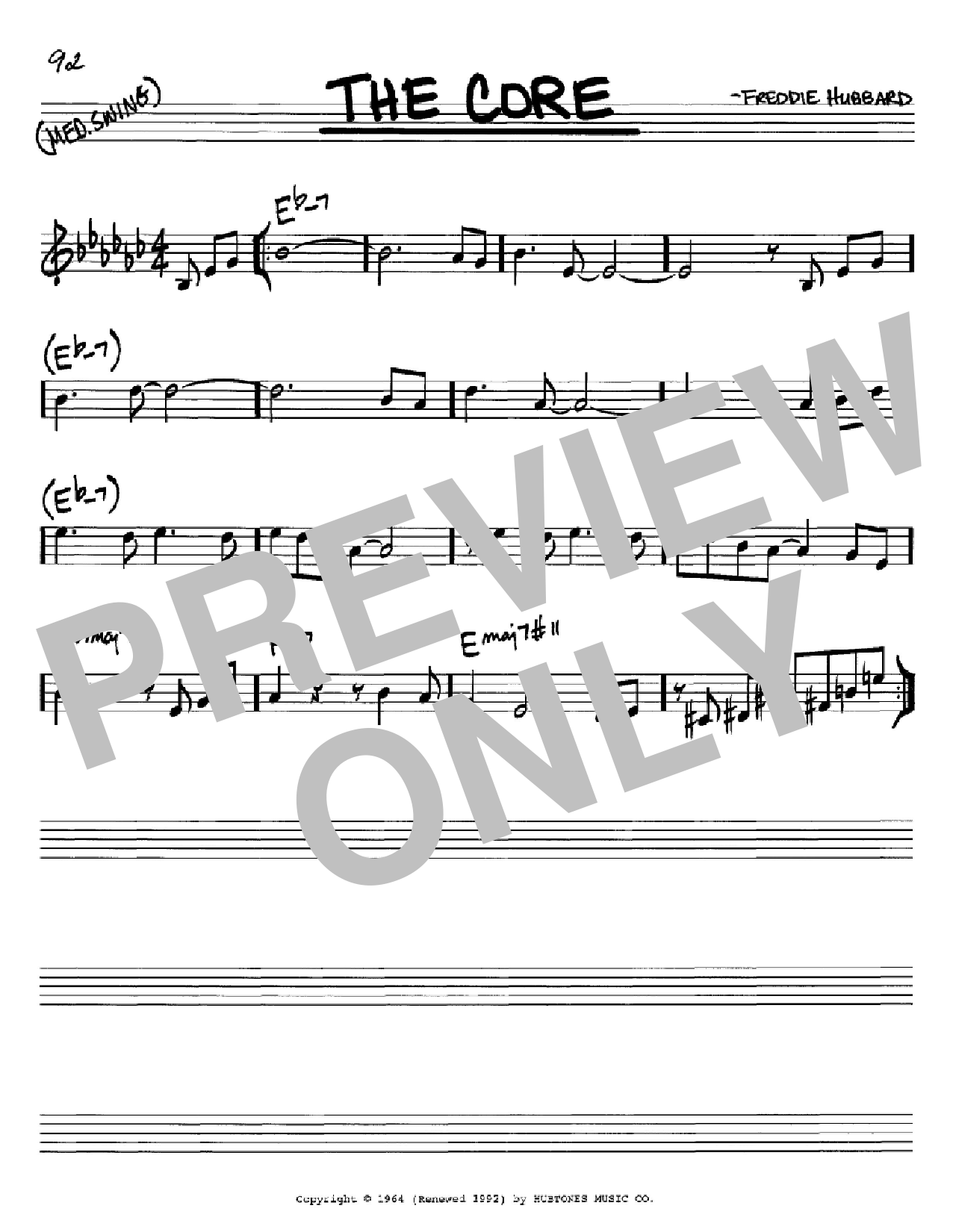 Download Freddie Hubbard The Core Sheet Music and learn how to play Real Book – Melody & Chords – C Instruments PDF digital score in minutes