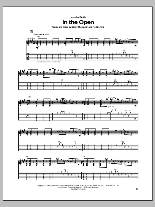 Download Freddie King In The Open Sheet Music and learn how to play Guitar Tab PDF digital score in minutes