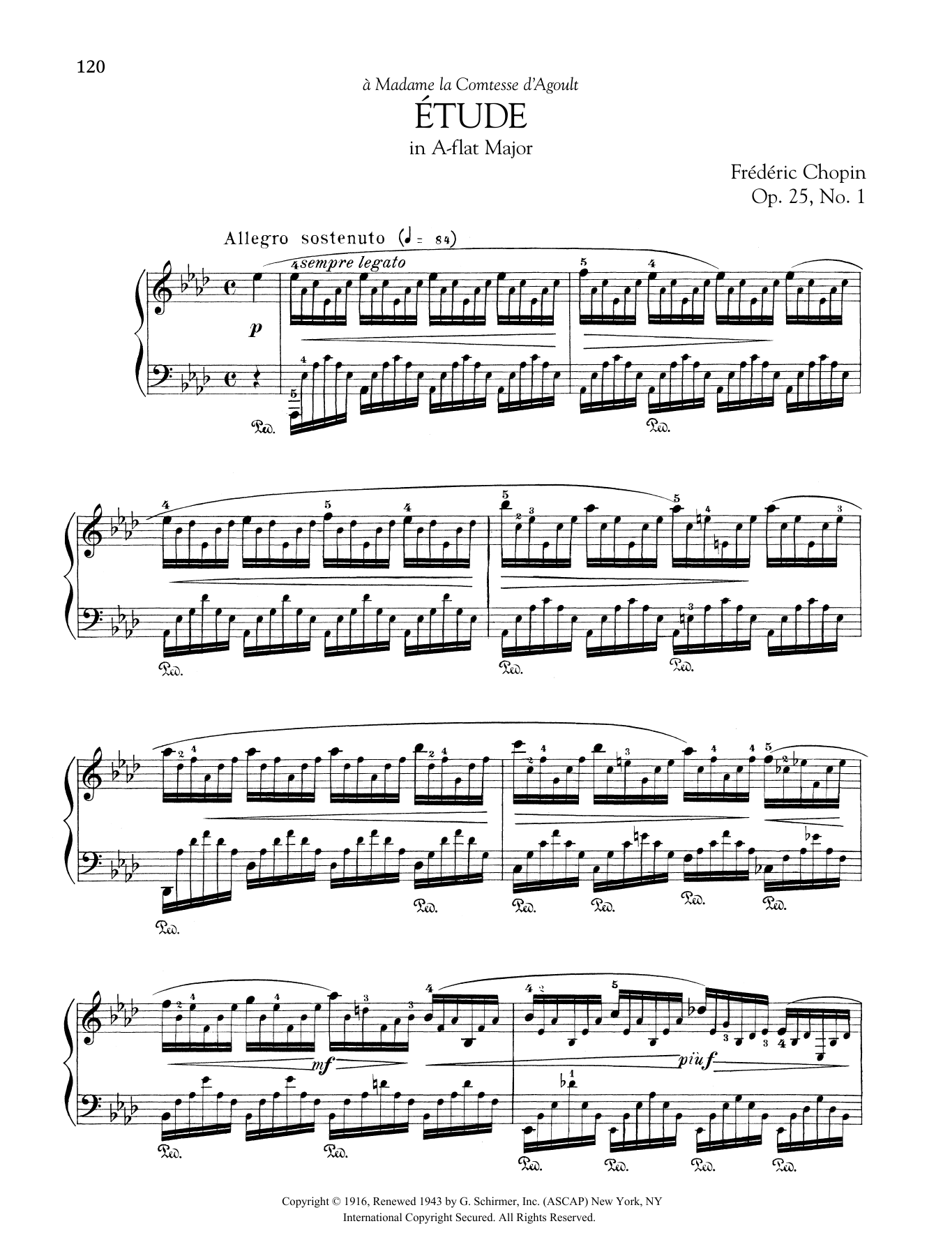 Download Frédéric Chopin Etude in A-flat Major, Op. 25, No. 1 Sheet Music and learn how to play Piano Solo PDF digital score in minutes