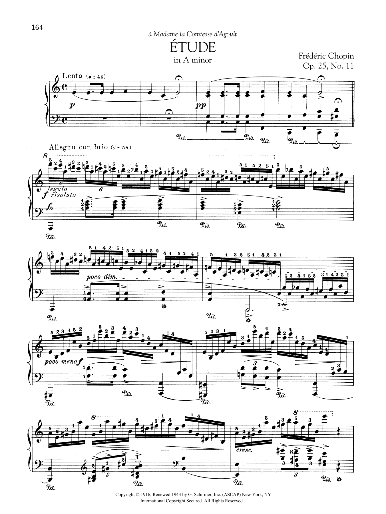 Download Frédéric Chopin Etude in A minor, Op. 25, No. 11 Sheet Music and learn how to play Piano Solo PDF digital score in minutes