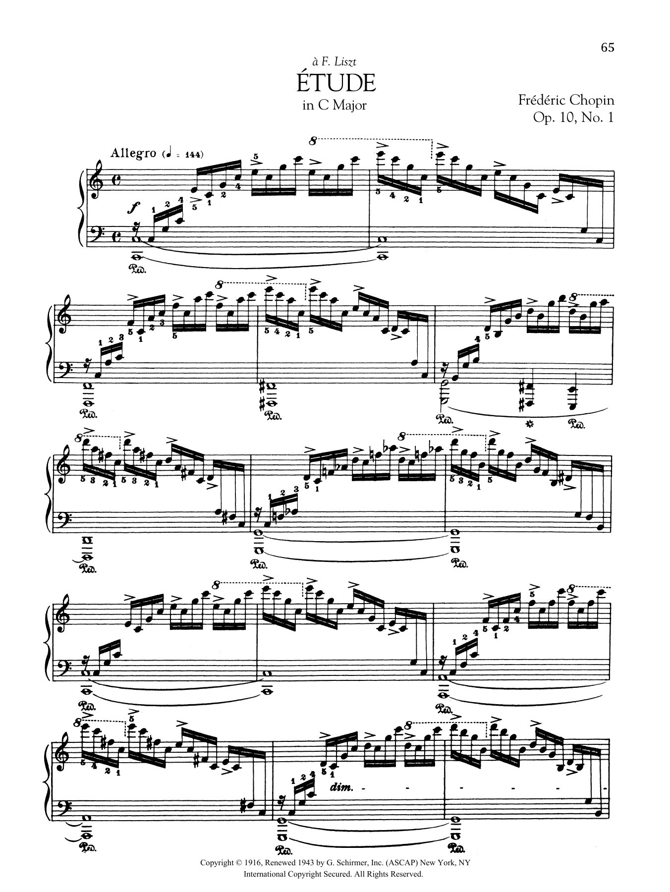 Download Frédéric Chopin Etude in C Major, Op. 10, No. 1 Sheet Music and learn how to play Piano Solo PDF digital score in minutes