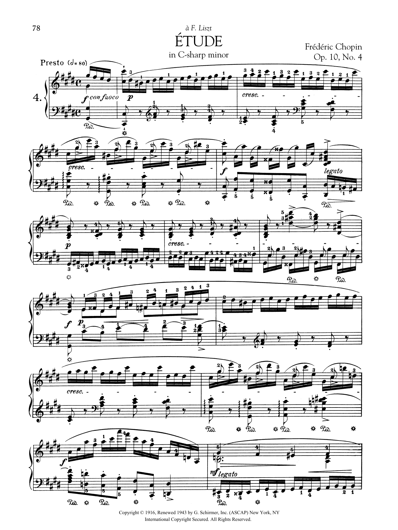 Download Frédéric Chopin Etude in C-sharp minor, Op. 10, No. 4 Sheet Music and learn how to play Piano Solo PDF digital score in minutes