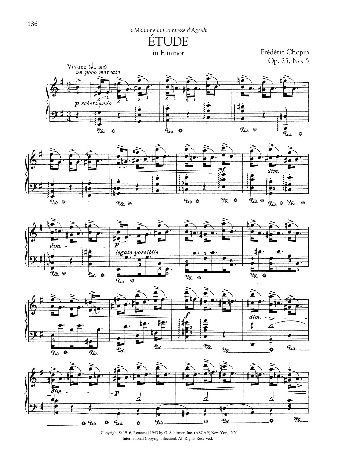 Download Frédéric Chopin Etude in E minor, Op. 25, No. 5 Sheet Music and learn how to play Piano Solo PDF digital score in minutes