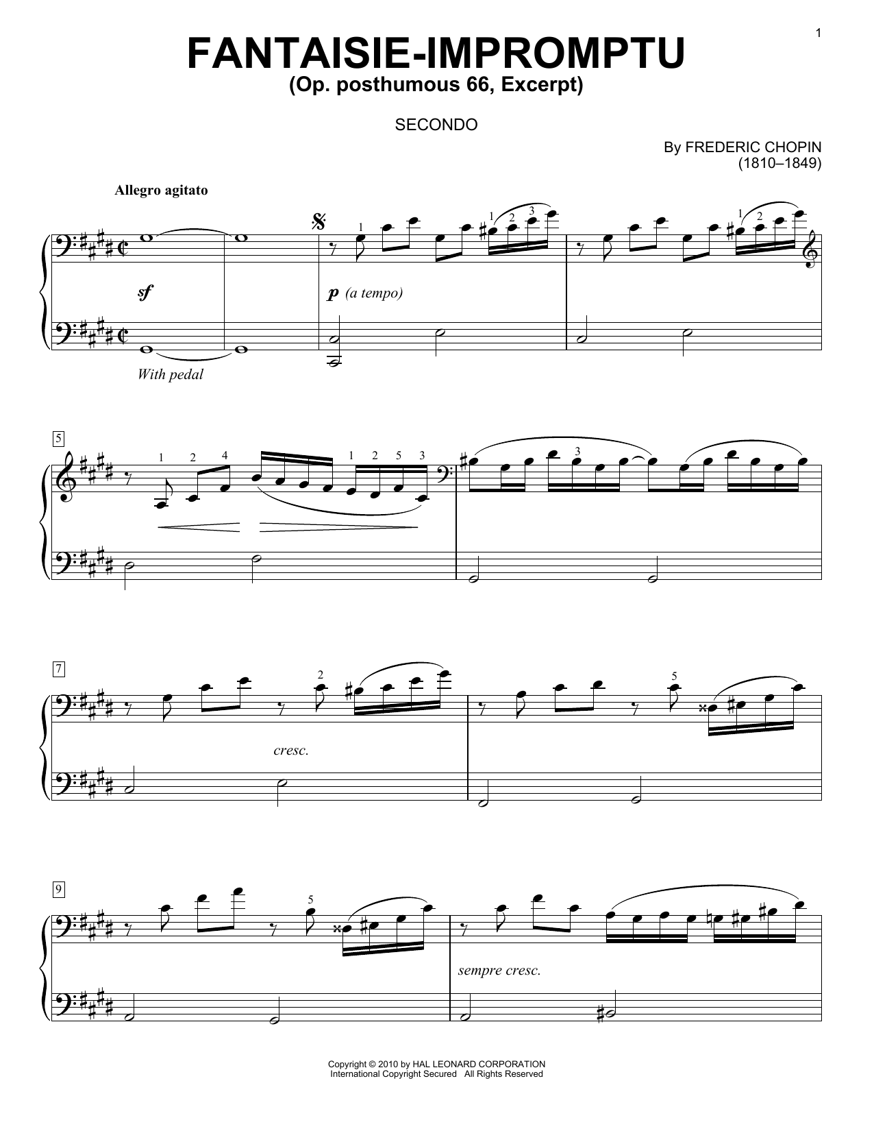 Download Frederic Chopin Fantaisie - Impromptu Sheet Music and learn how to play Piano Duet PDF digital score in minutes