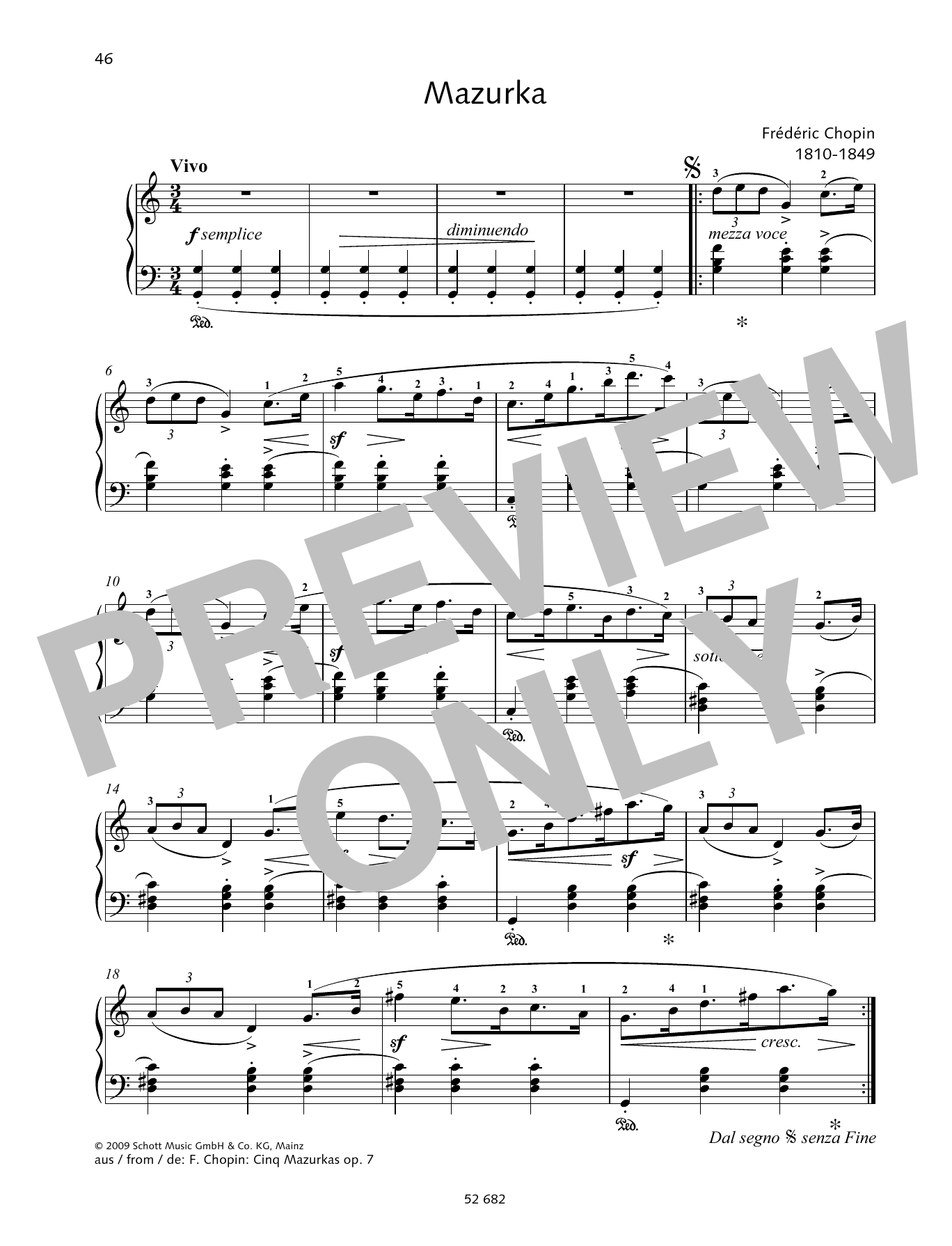Download Frédéric Chopin Mazurka in G major Sheet Music and learn how to play Piano Solo PDF digital score in minutes