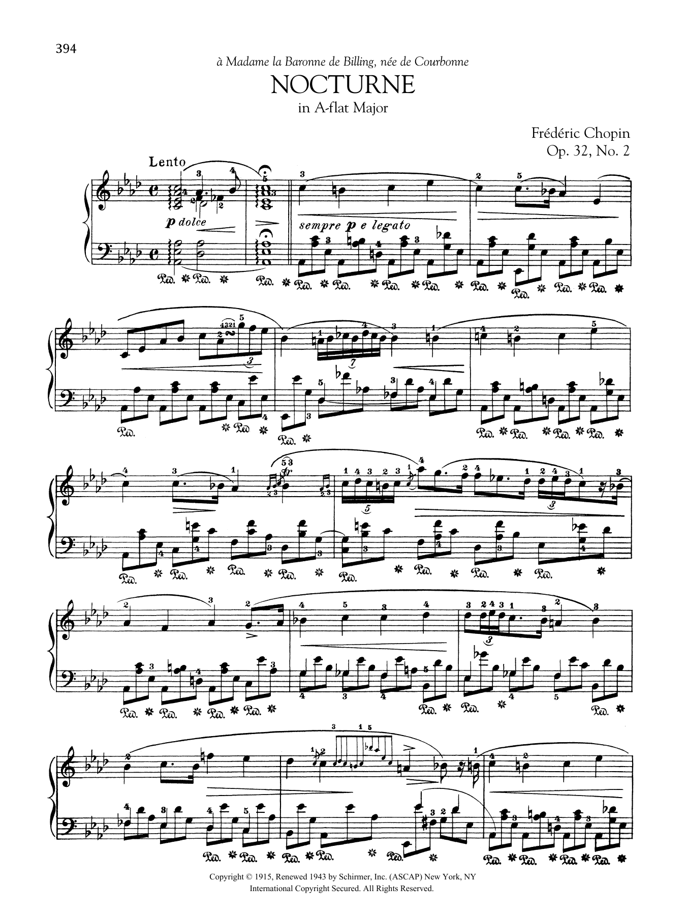 Download Frédéric Chopin Nocturne in A-flat Major, Op. 32, No. 2 Sheet Music and learn how to play Piano Solo PDF digital score in minutes