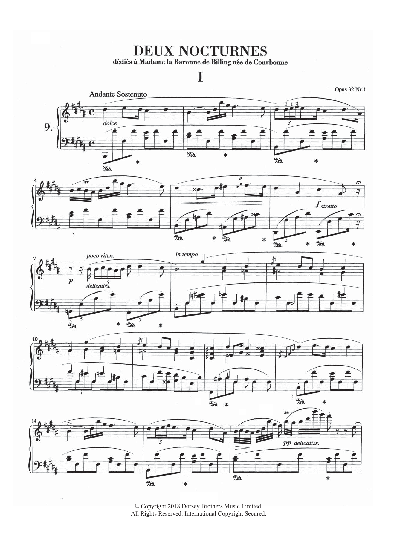 Download Frederic Chopin Nocturne in B Major, Op.32, No.1 Sheet Music and learn how to play Piano PDF digital score in minutes