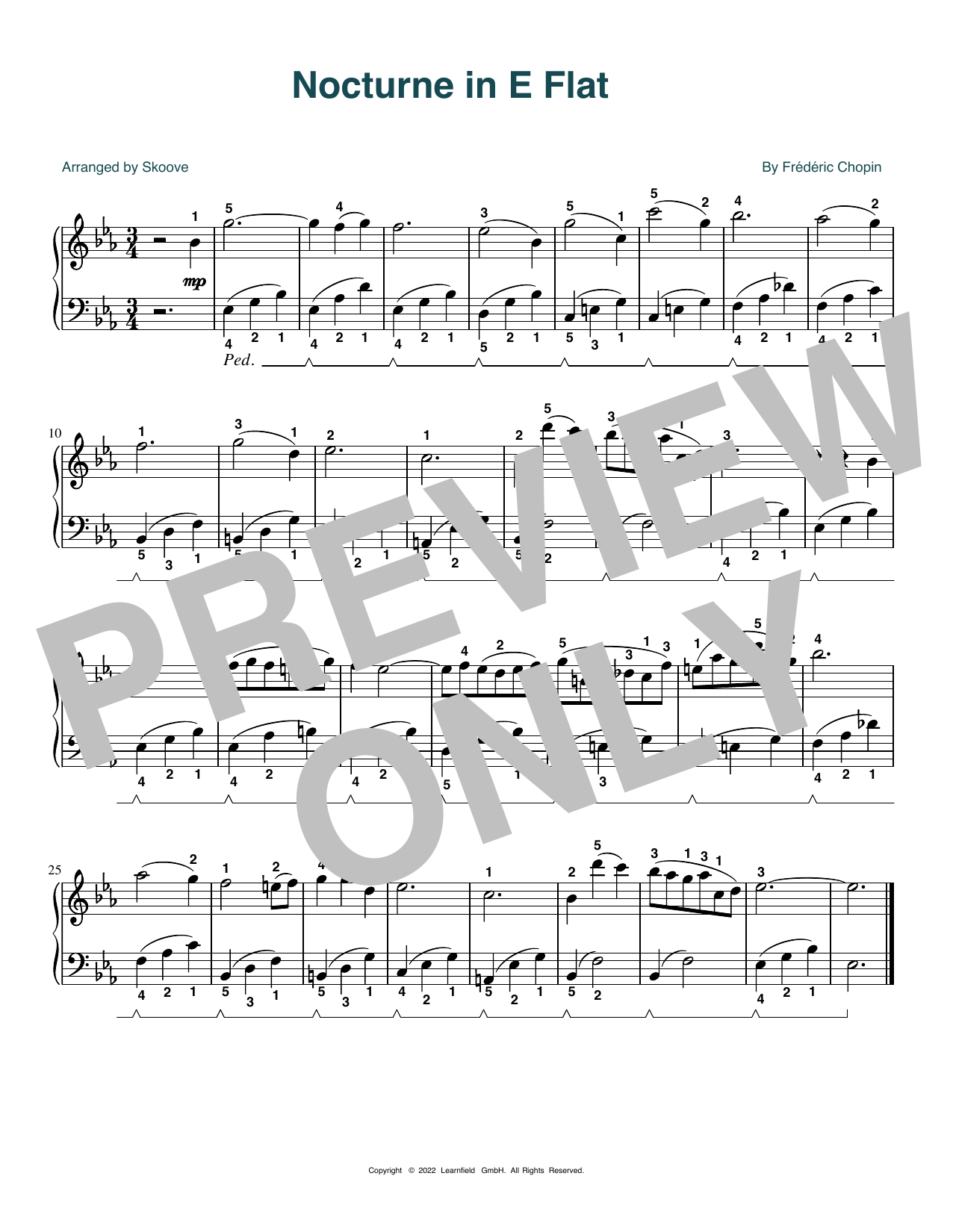 Download Frederic Chopin Nocturne In E-flat (arr. Skoove) Sheet Music and learn how to play Piano Solo PDF digital score in minutes