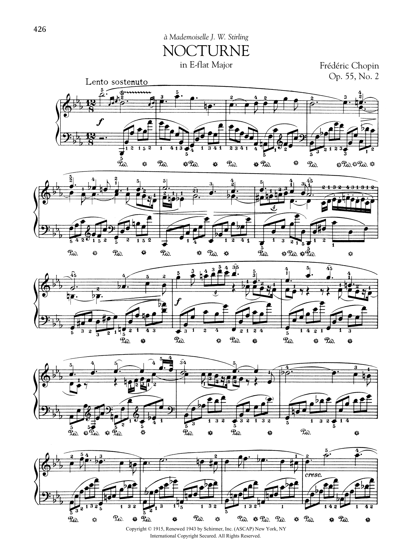 Download Frédéric Chopin Nocturne in E-flat Major, Op. 55, No. 2 Sheet Music and learn how to play Piano Solo PDF digital score in minutes