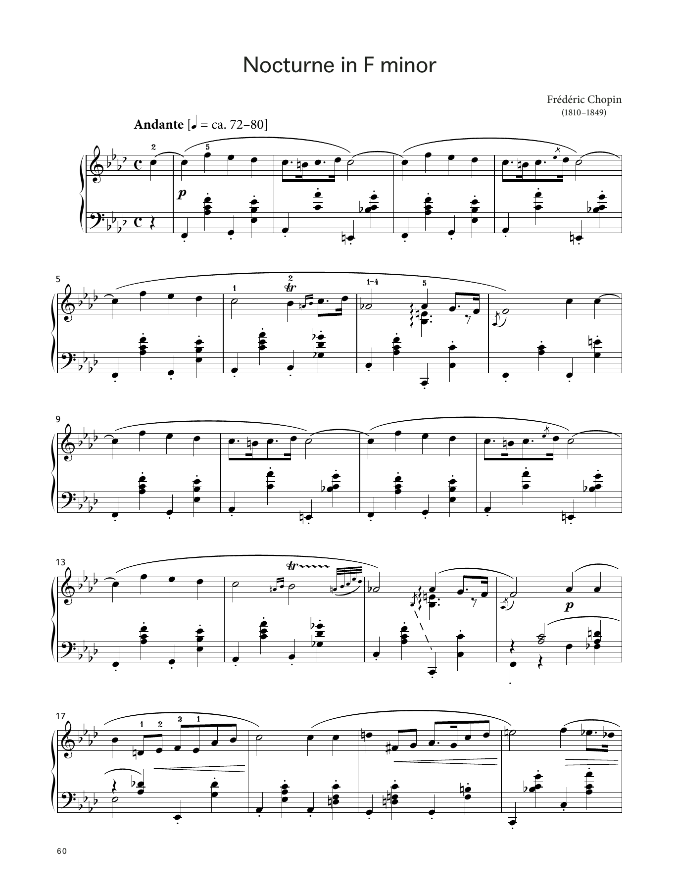 Download Frédéric Chopin Nocturne in F minor, Op. 55 No. 1 (LCME Piano 2018 Grade 8 List B) Sheet Music and learn how to play Piano Solo PDF digital score in minutes