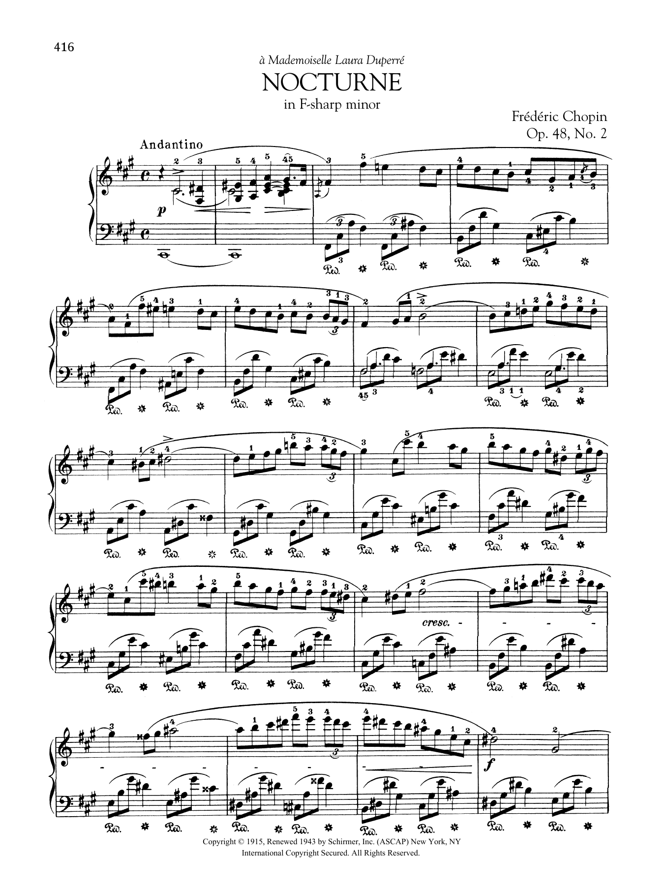 Download Frédéric Chopin Nocturne in F-sharp minor, Op. 48, No. 2 Sheet Music and learn how to play Piano Solo PDF digital score in minutes