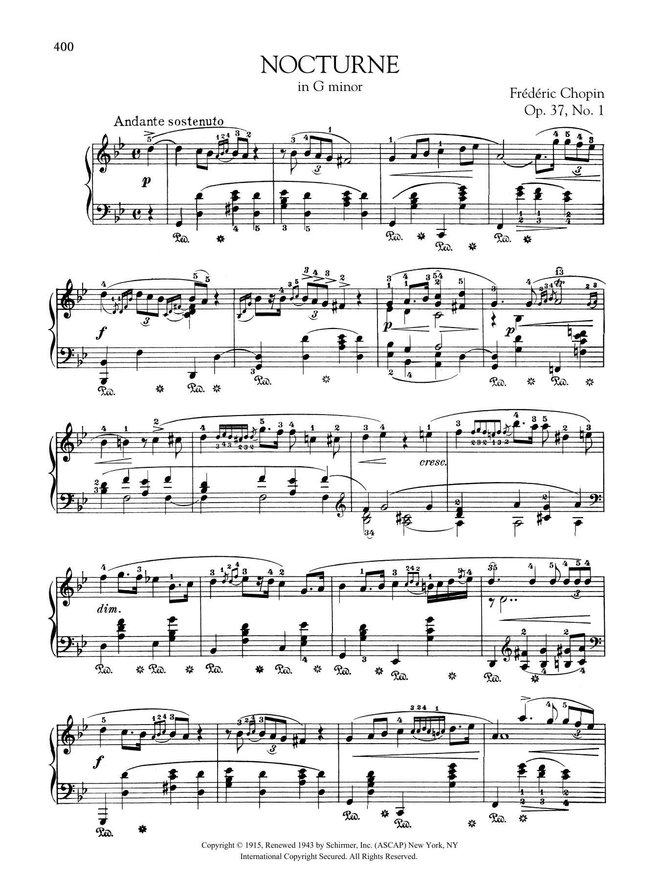 Download Frédéric Chopin Nocturne in G minor, Op. 37, No. 1 Sheet Music and learn how to play Piano Solo PDF digital score in minutes