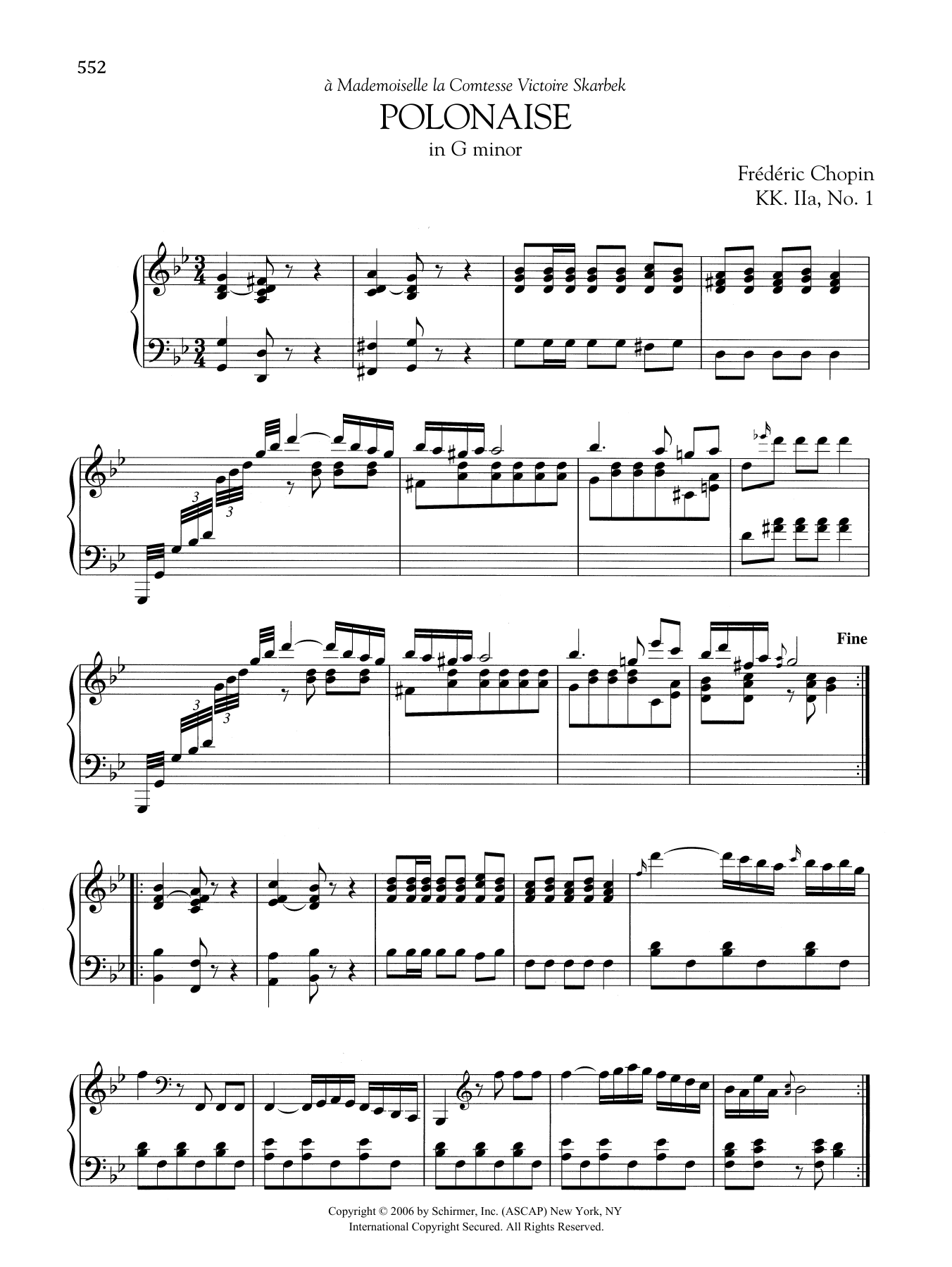 Download Frédéric Chopin Polonaise In G Minor, KK IIa, No. 1 Sheet Music and learn how to play Piano Solo PDF digital score in minutes