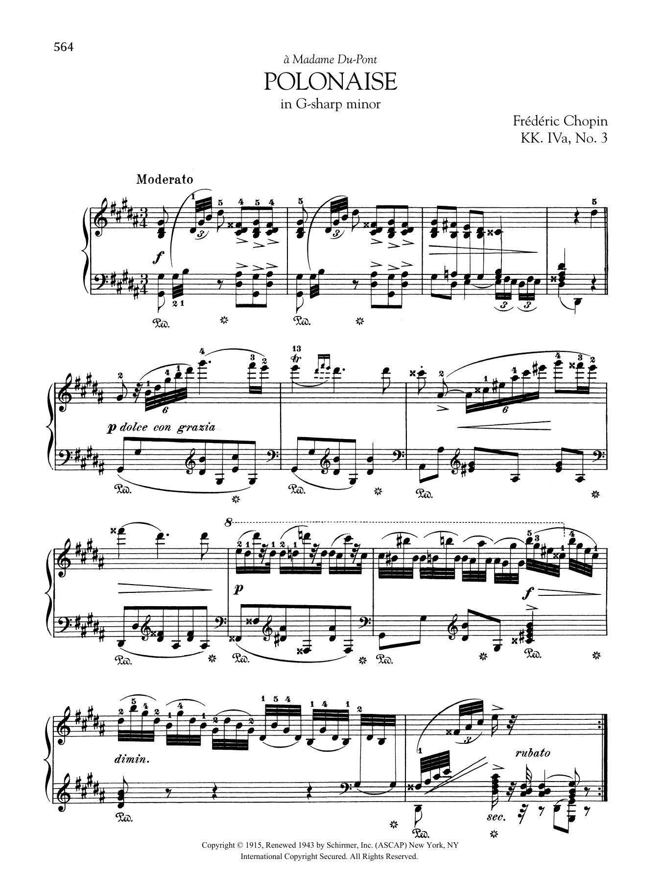 Download Frédéric Chopin Polonaise in G-sharp minor, KK. IVa, No. 3 Sheet Music and learn how to play Piano Solo PDF digital score in minutes
