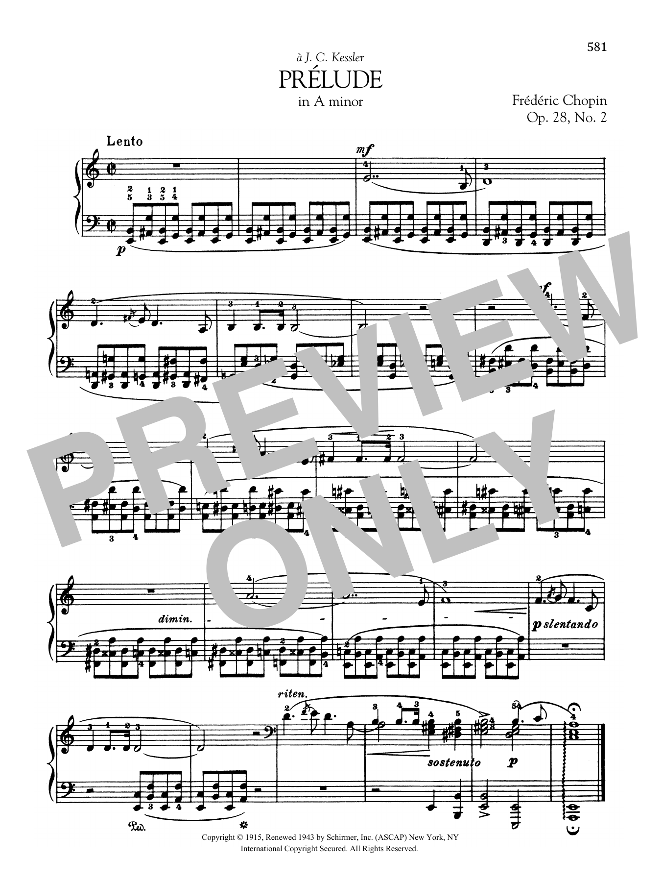 Download Frédéric Chopin Prélude in A minor, Op. 28, No. 2 Sheet Music and learn how to play Piano Solo PDF digital score in minutes