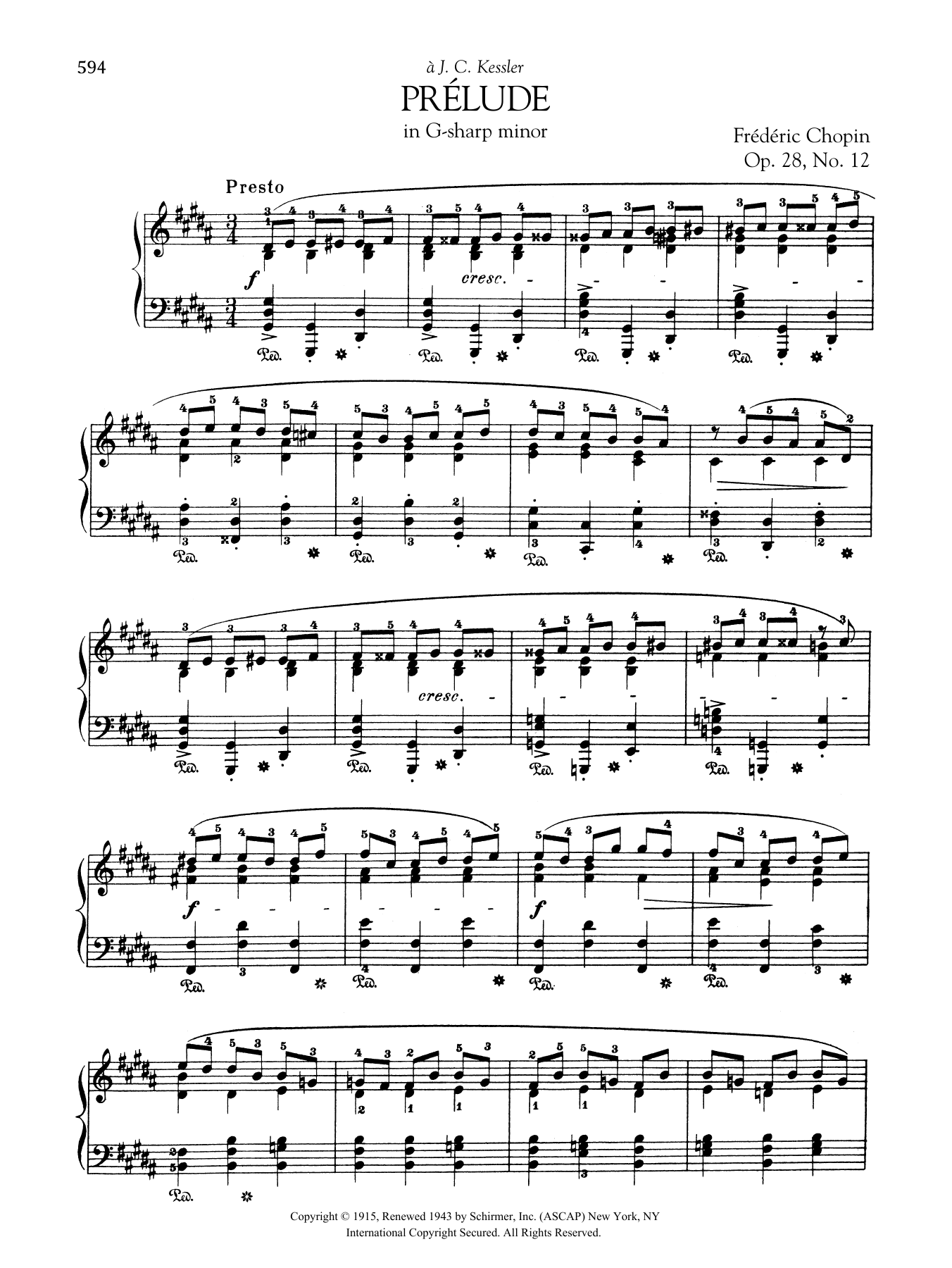 Download Frédéric Chopin Prélude in G-sharp minor, Op. 28, No. 12 Sheet Music and learn how to play Piano Solo PDF digital score in minutes