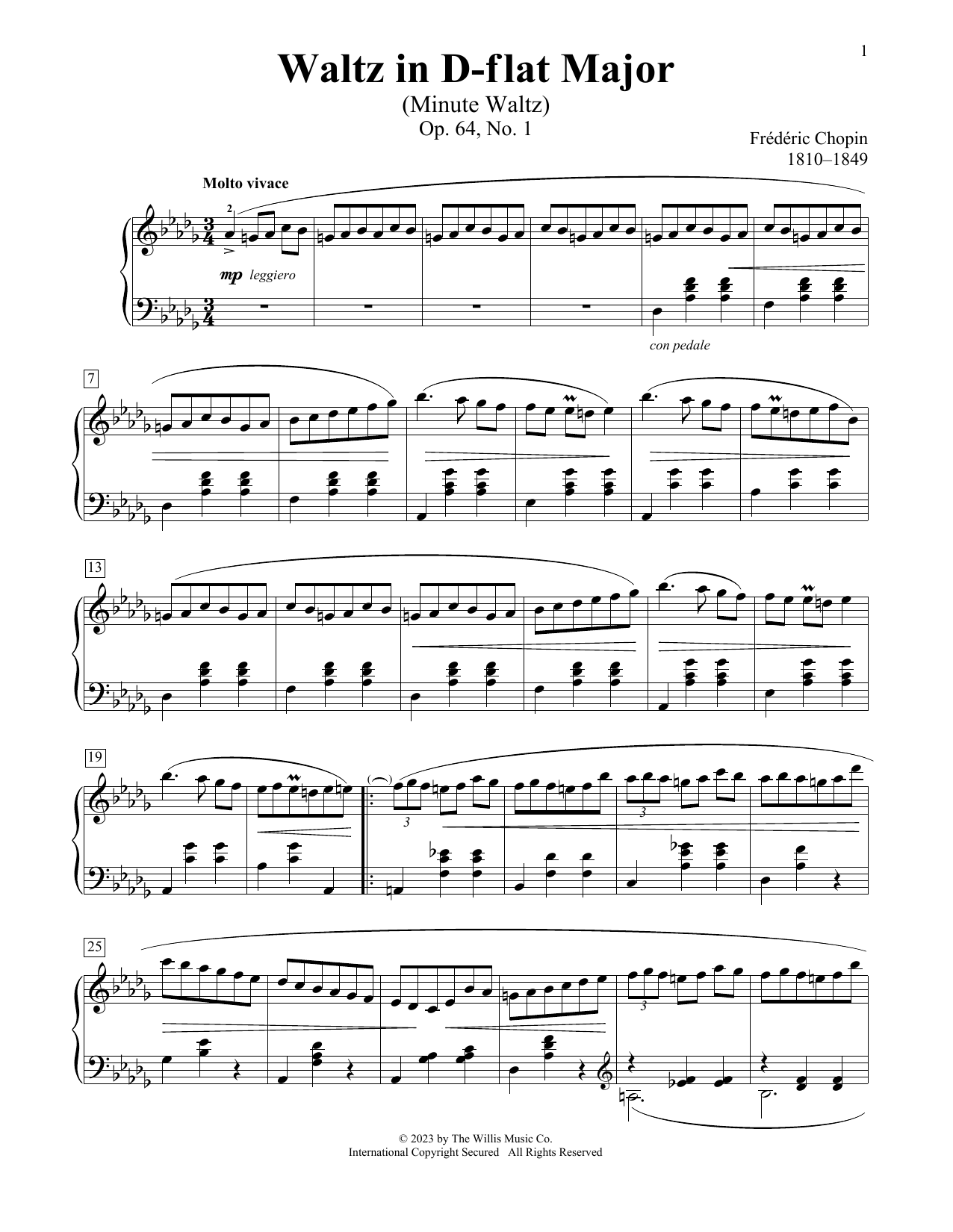 Download Frederic Chopin Waltz In D-Flat Major (