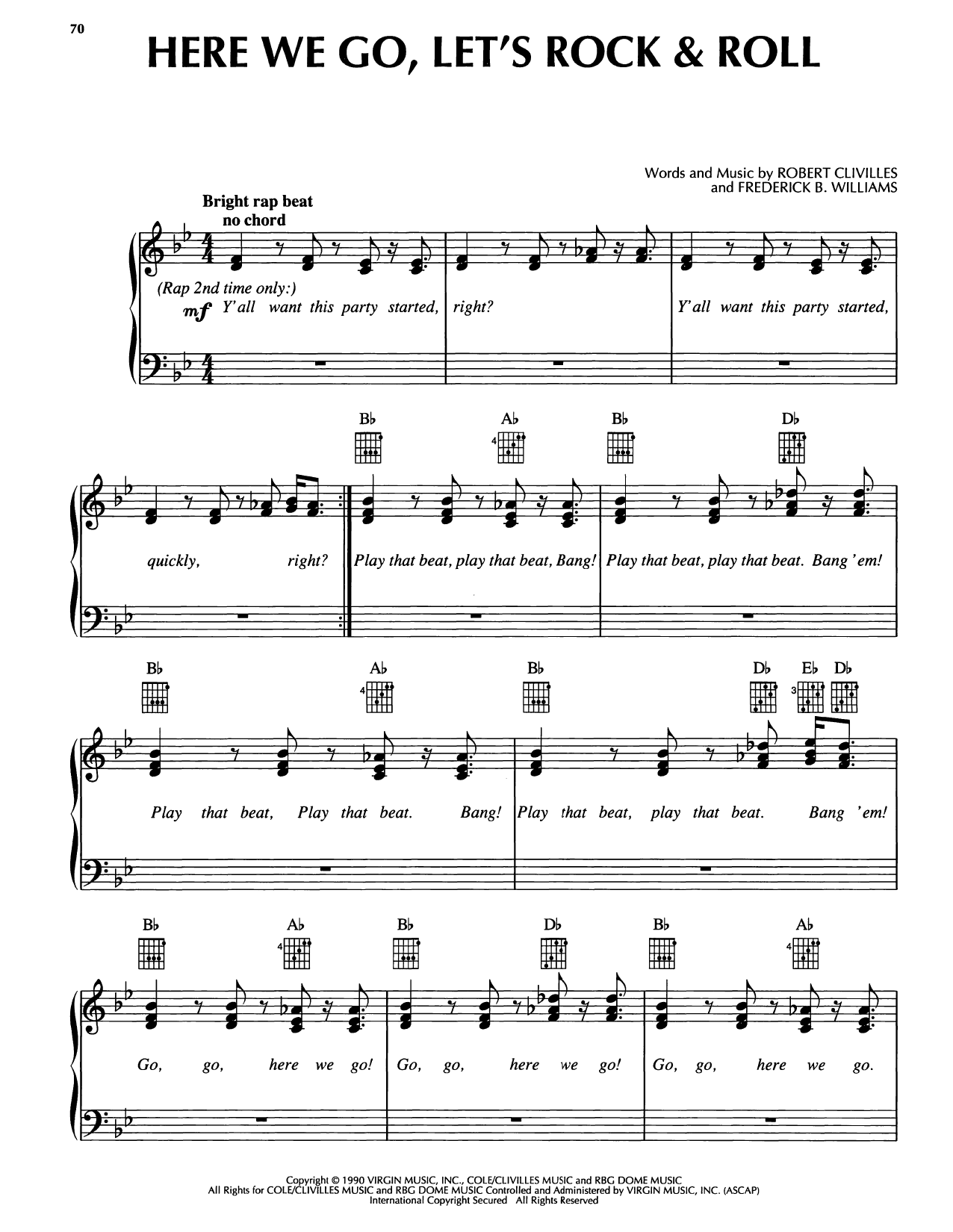 Download Frederick B. Williams Here We Go, Let's Rock & Roll Sheet Music and learn how to play Piano, Vocal & Guitar Chords (Right-Hand Melody) PDF digital score in minutes