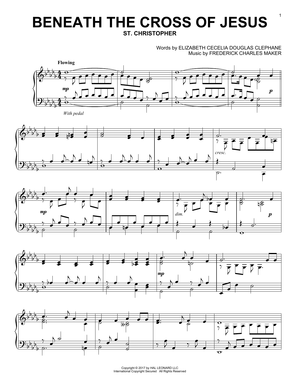 Download Frederick Charles Maker Beneath The Cross Of Jesus Sheet Music and learn how to play Piano PDF digital score in minutes