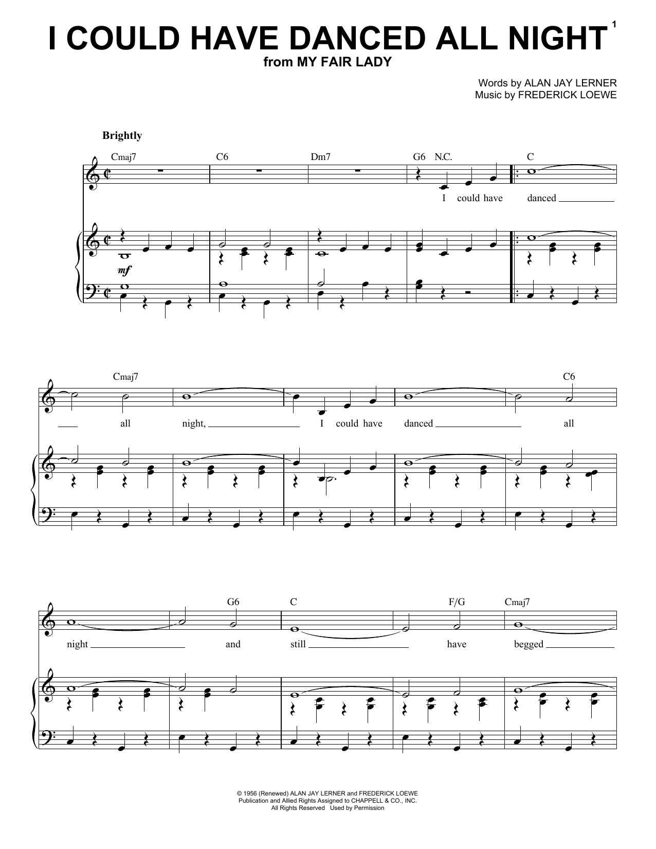 Download Frederick Loewe I Could Have Danced All Night Sheet Music and learn how to play Ukulele PDF digital score in minutes